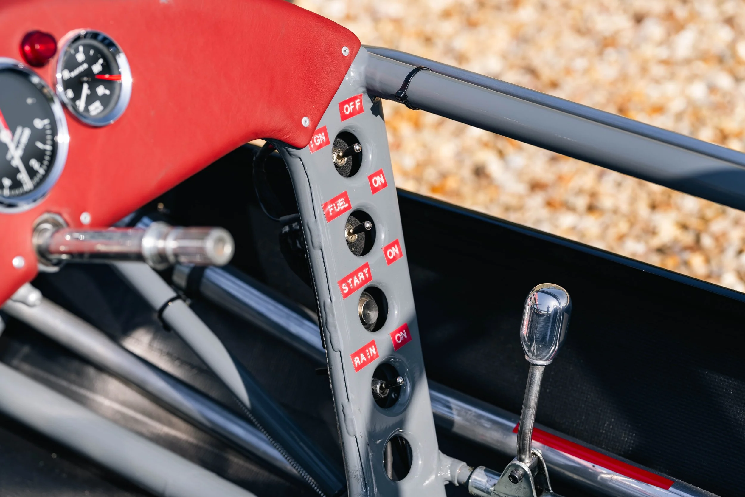 Lotus 22 Formula Junior – right side cockpit roll hoop and adjustment points, chassis 22-J-39