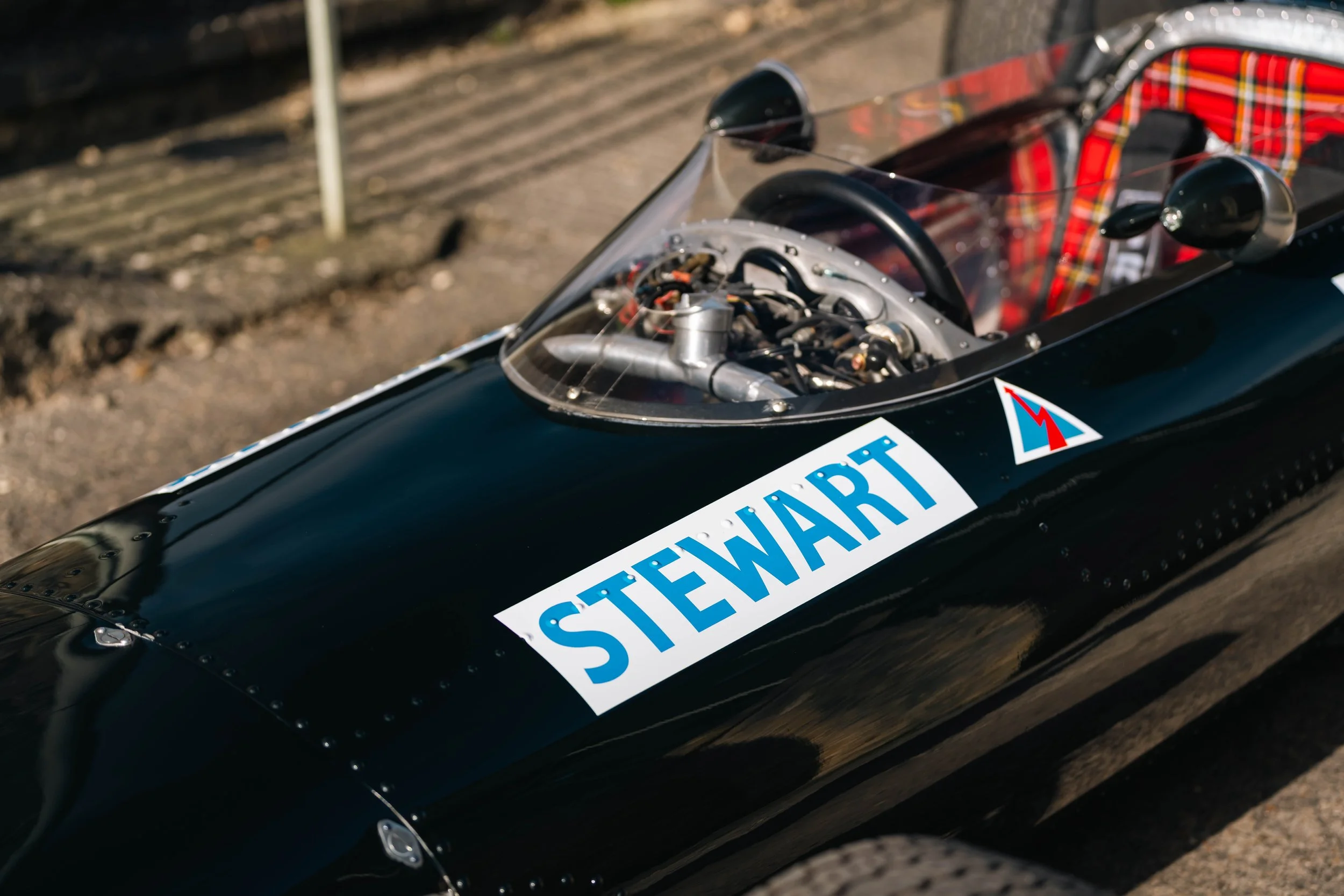 BRM P261 Formula 1 – bodywork detail showing STEWART name lettering, chassis 2617, Works BRM Formula 1
