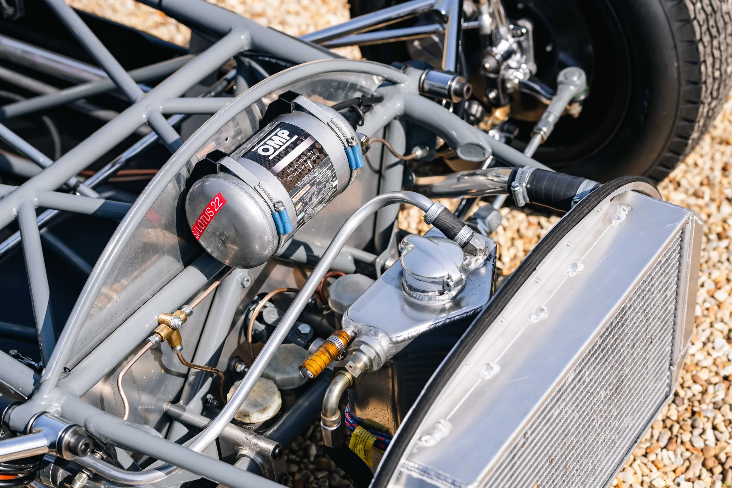  Lotus 22 Formula Junior – engine bay overhead, chassis 22-J-39, fuel system and spaceframe
