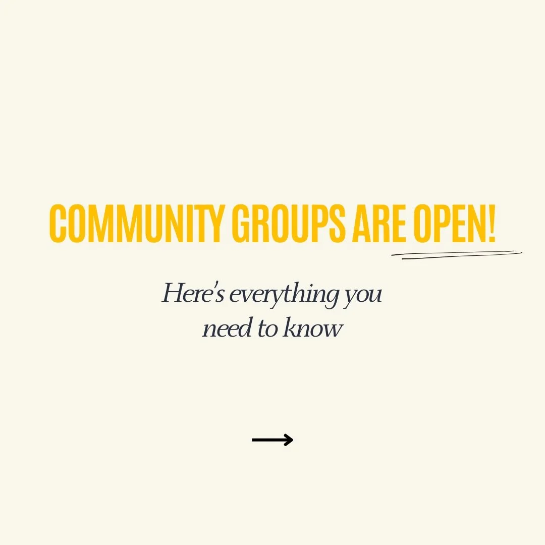 Community groups launch this Sunday, February 8! There are so many amazing options. Don&rsquo;t miss out! Sign up at the link in our bio 🙌