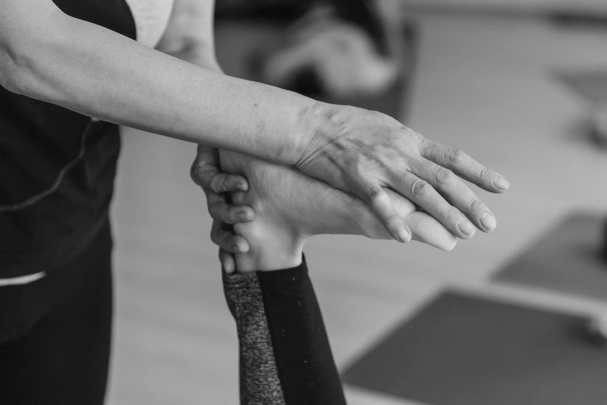 One-to-one yoga therapy session focused on gentle movement