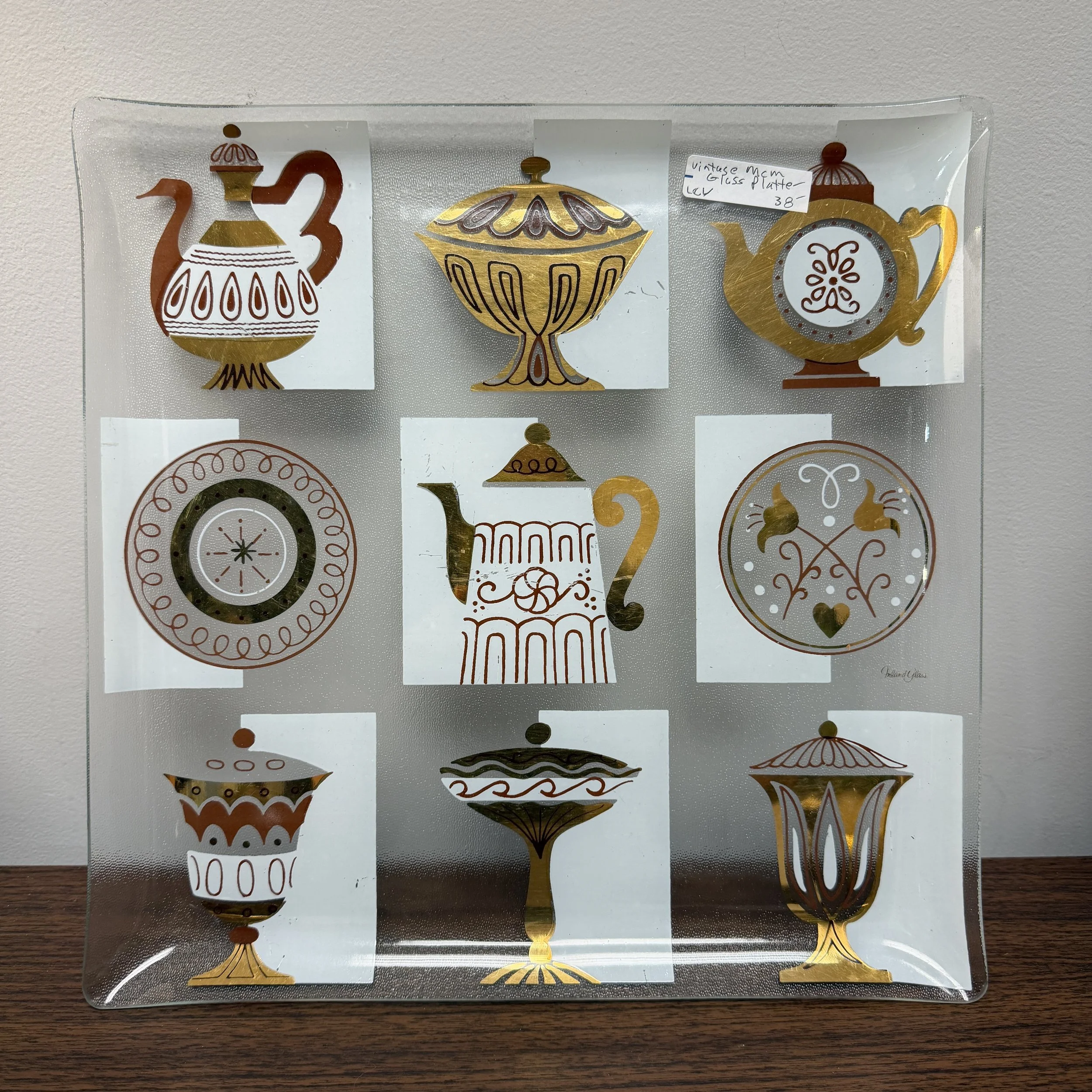 Vintage Mid-Century Glass Platter