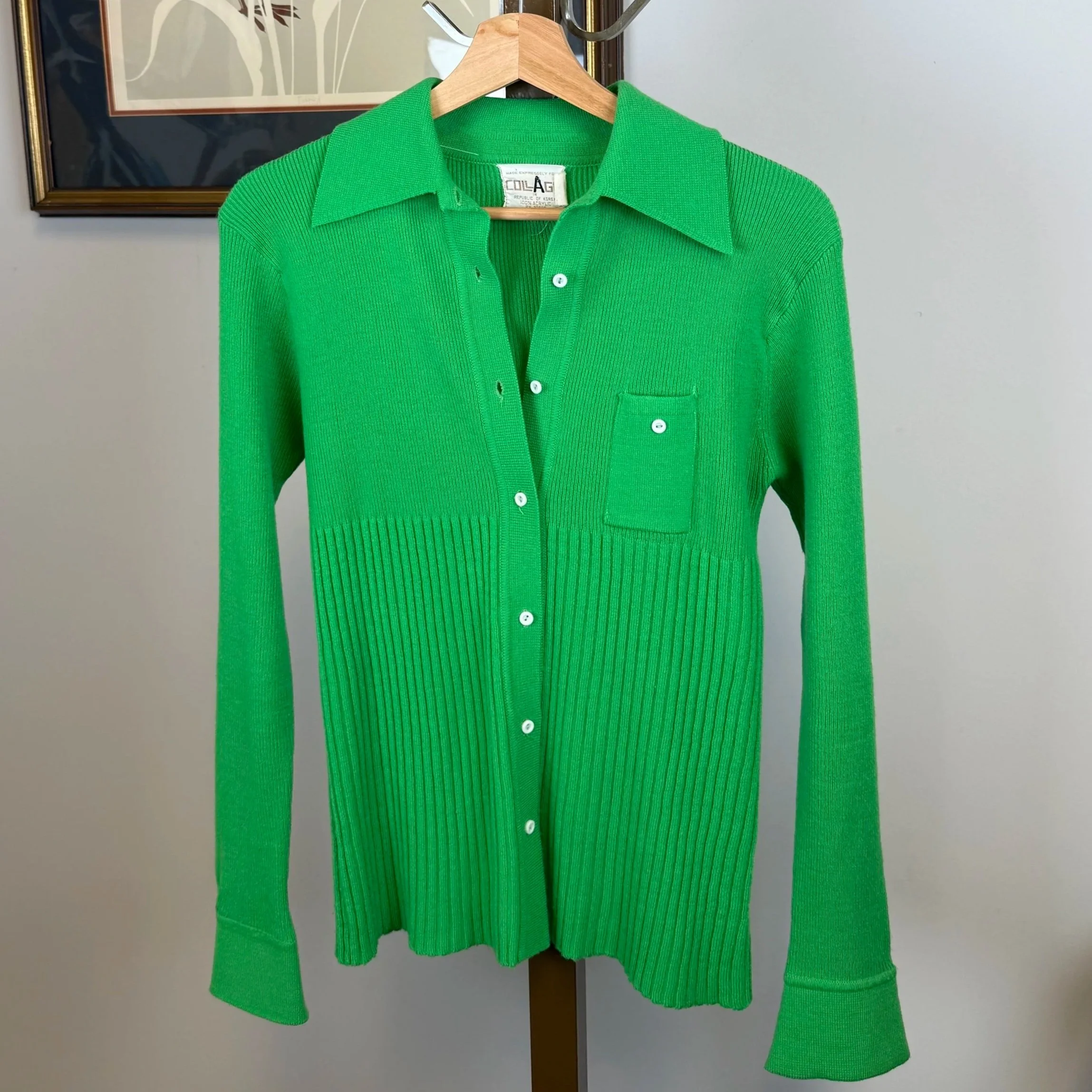 70s Vintage Green Sweater (S)