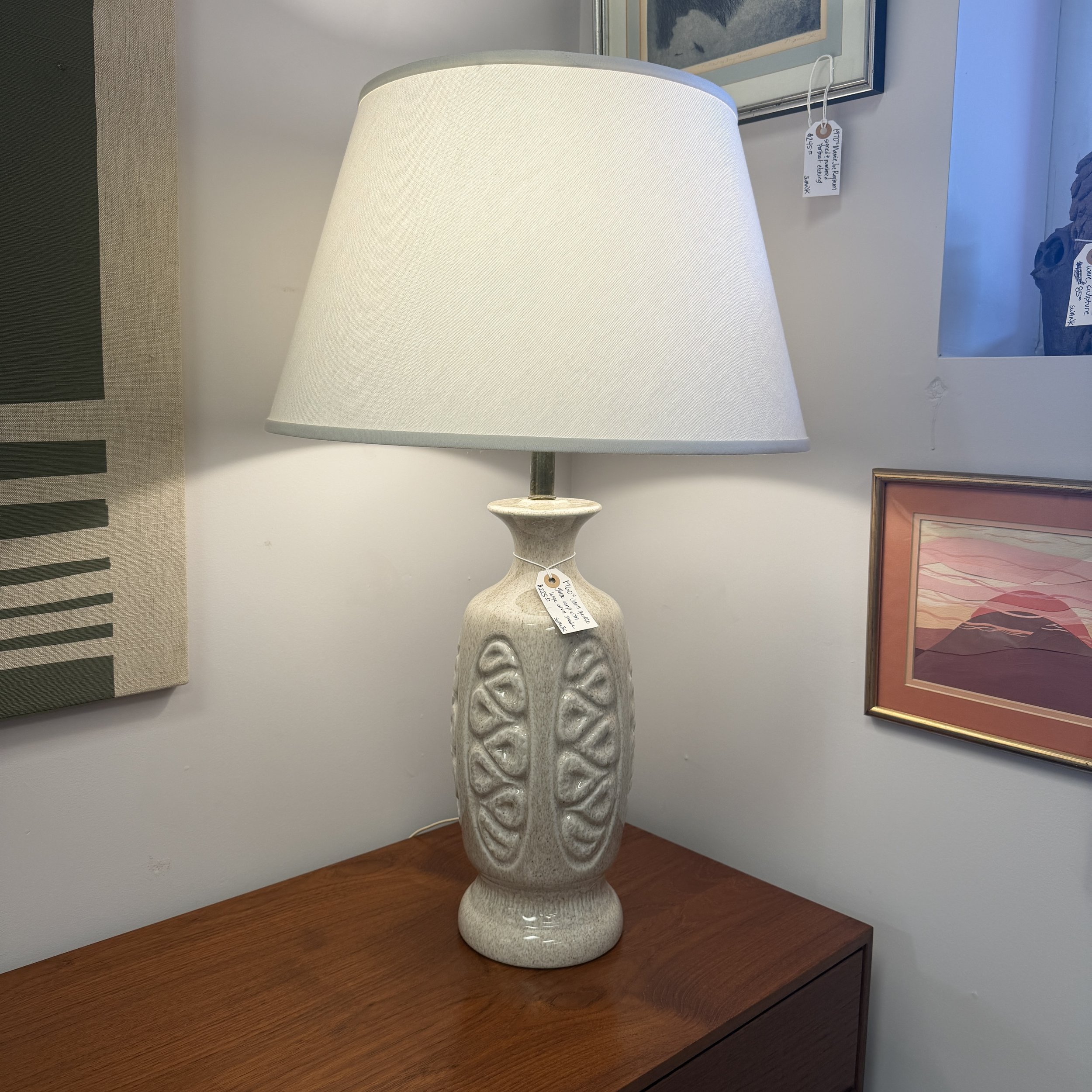Pair of 1960s Speckled Glaze Ceramic Table Lamps