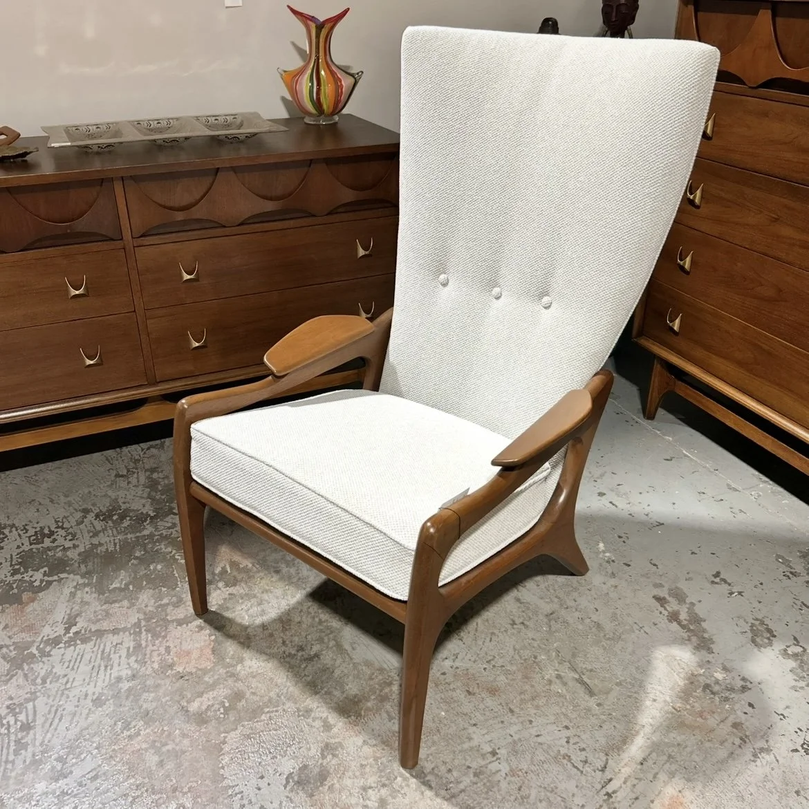 Vintage Adrian Pearsall for Craft Associates High Back Lounge Chair "Model 2224-C"