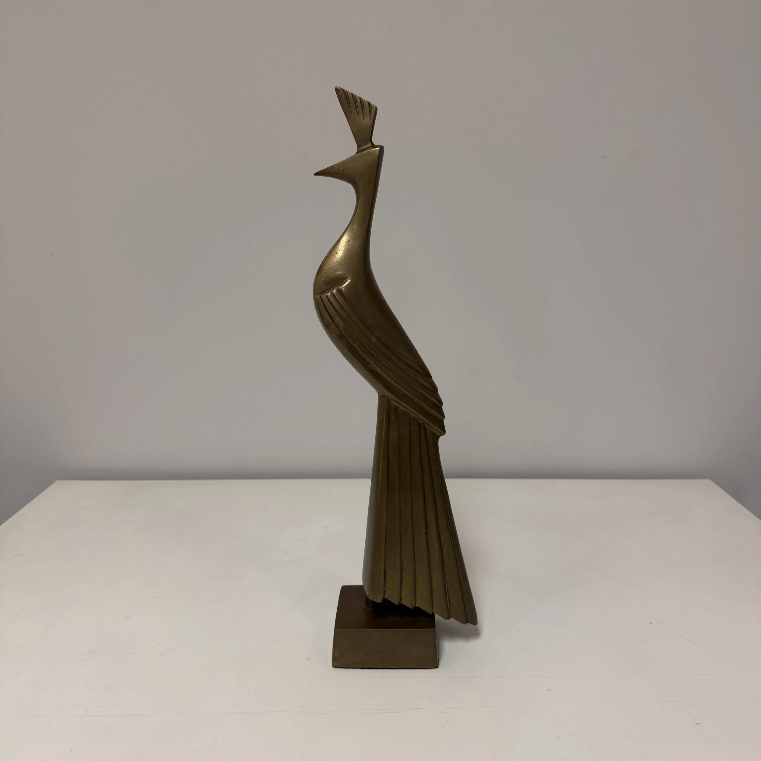 Vintage Art Deco Brass Bird Sculpture