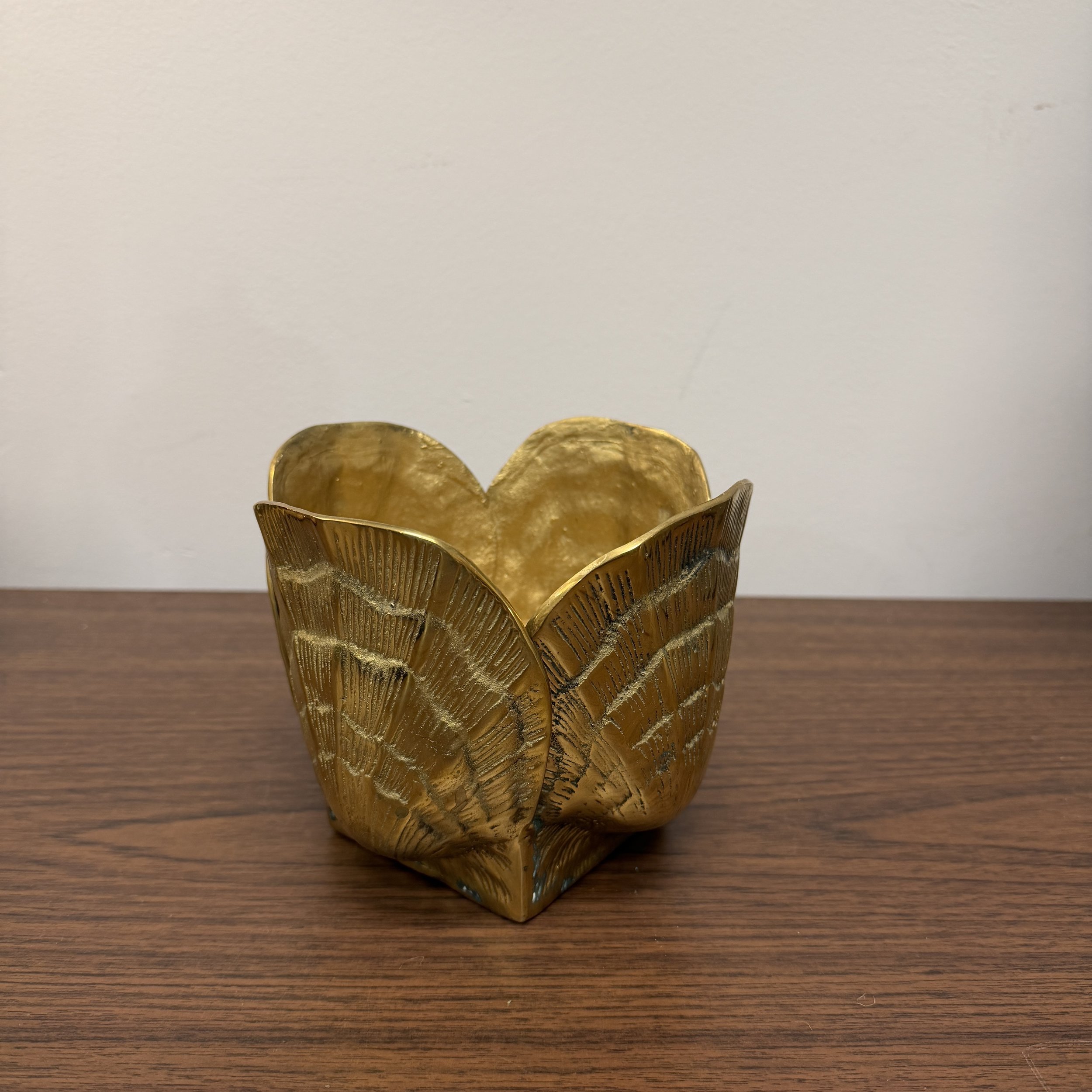 Vintage Brass Shell Planter