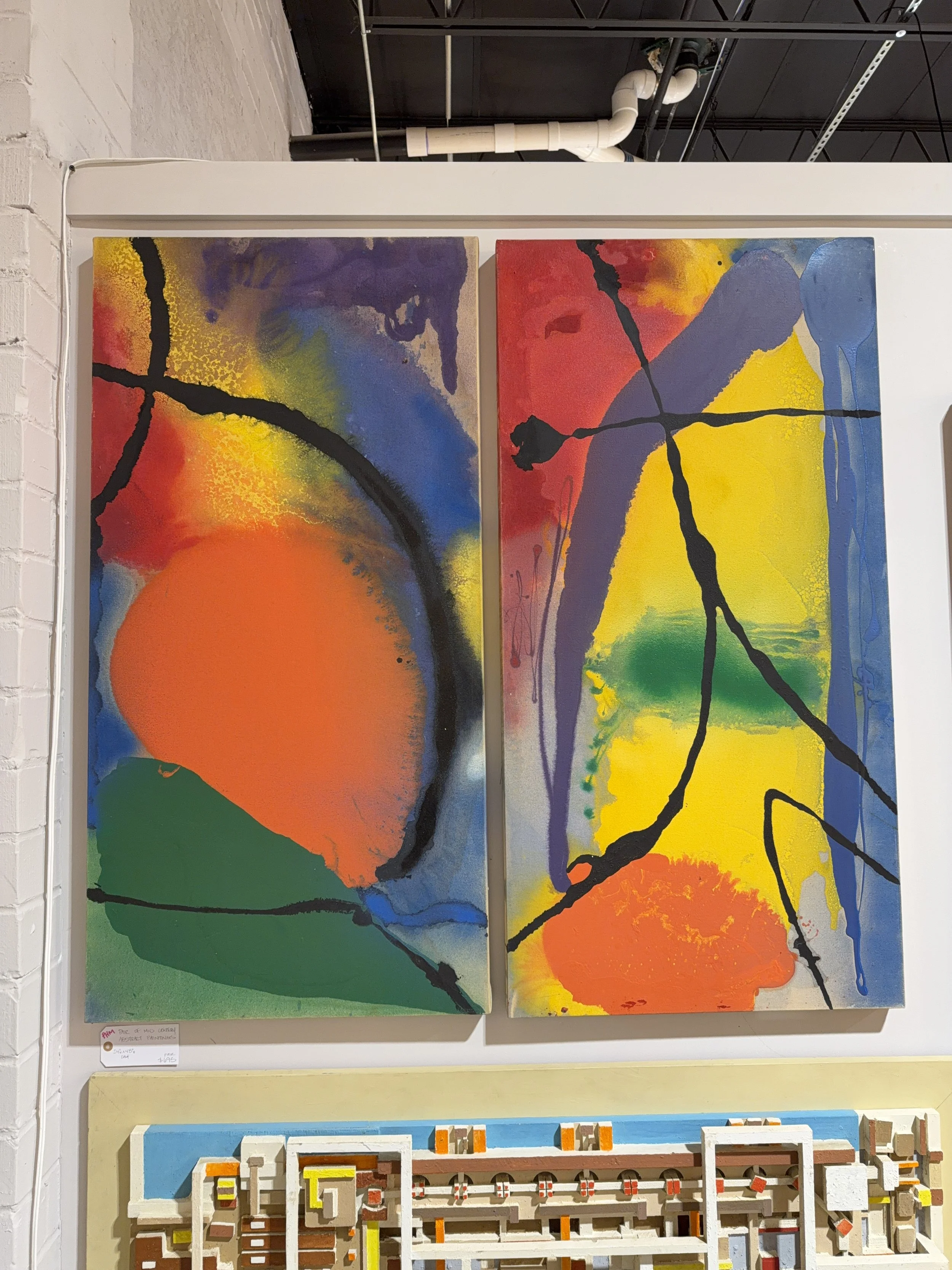 Pair of Mid Century Abstract Paintings