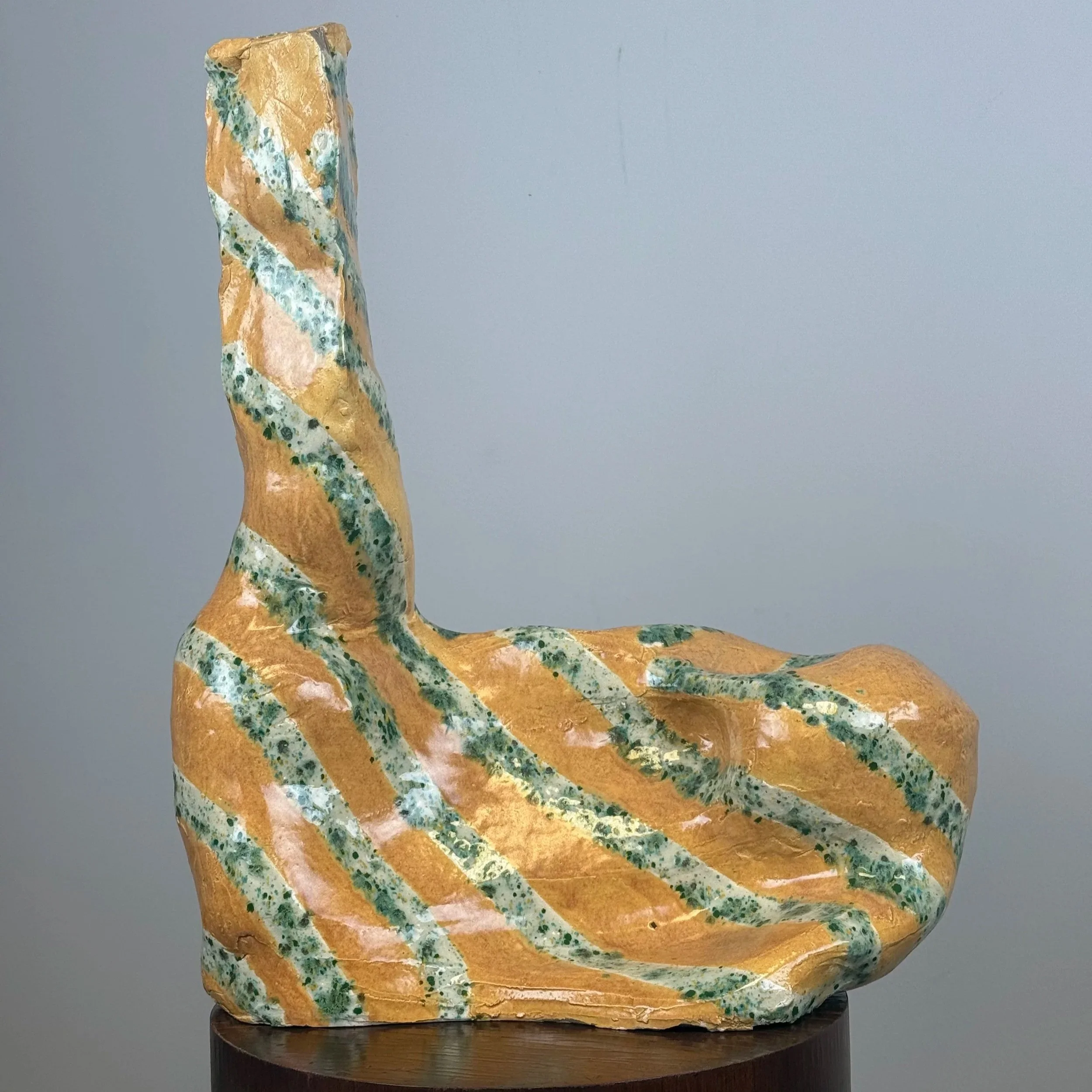 Asymmetrical Speckle Glazed Studio Pottery Piece