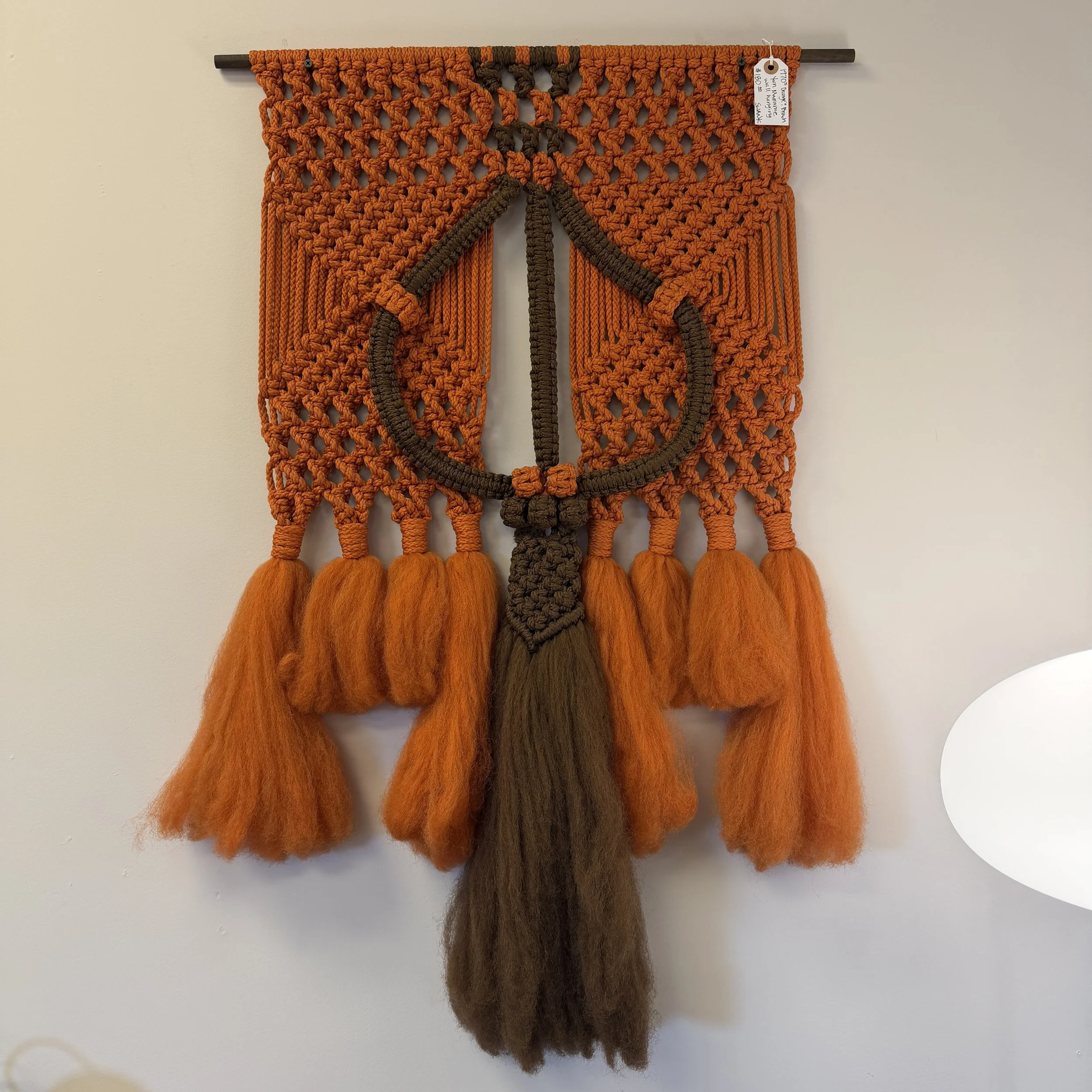 1970s Orange & Brown Macramé Wall Hanging