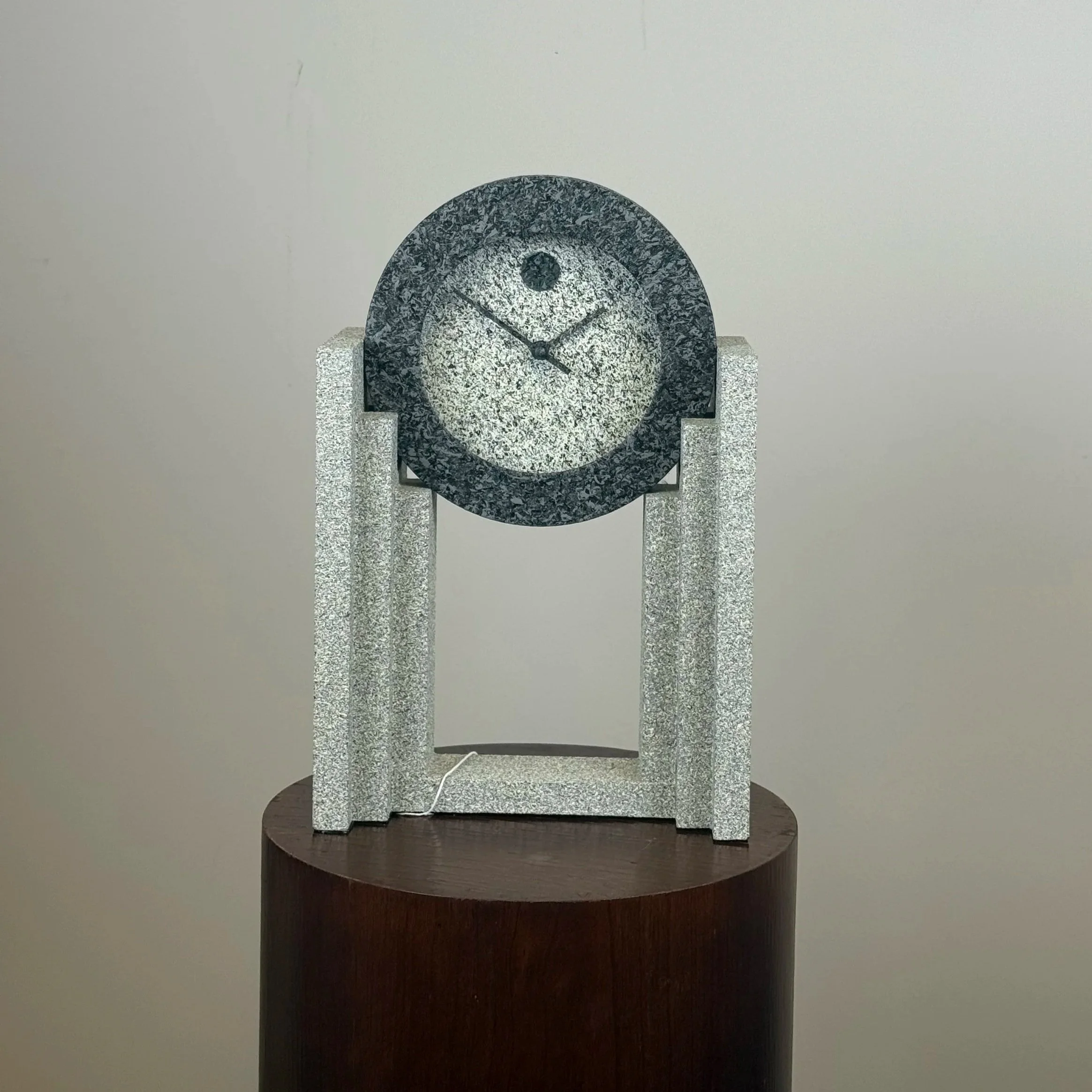 80s Empire Art Products Faux Granite Mantle Clock