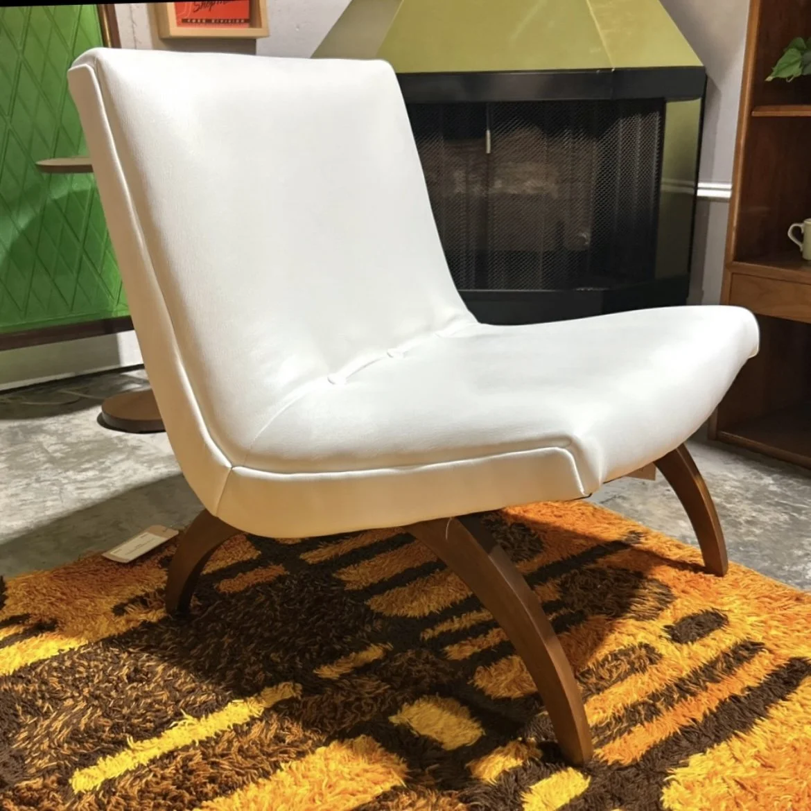 Milo Baughman Sculpted Leg Scoop Chair w/ New Upholstery