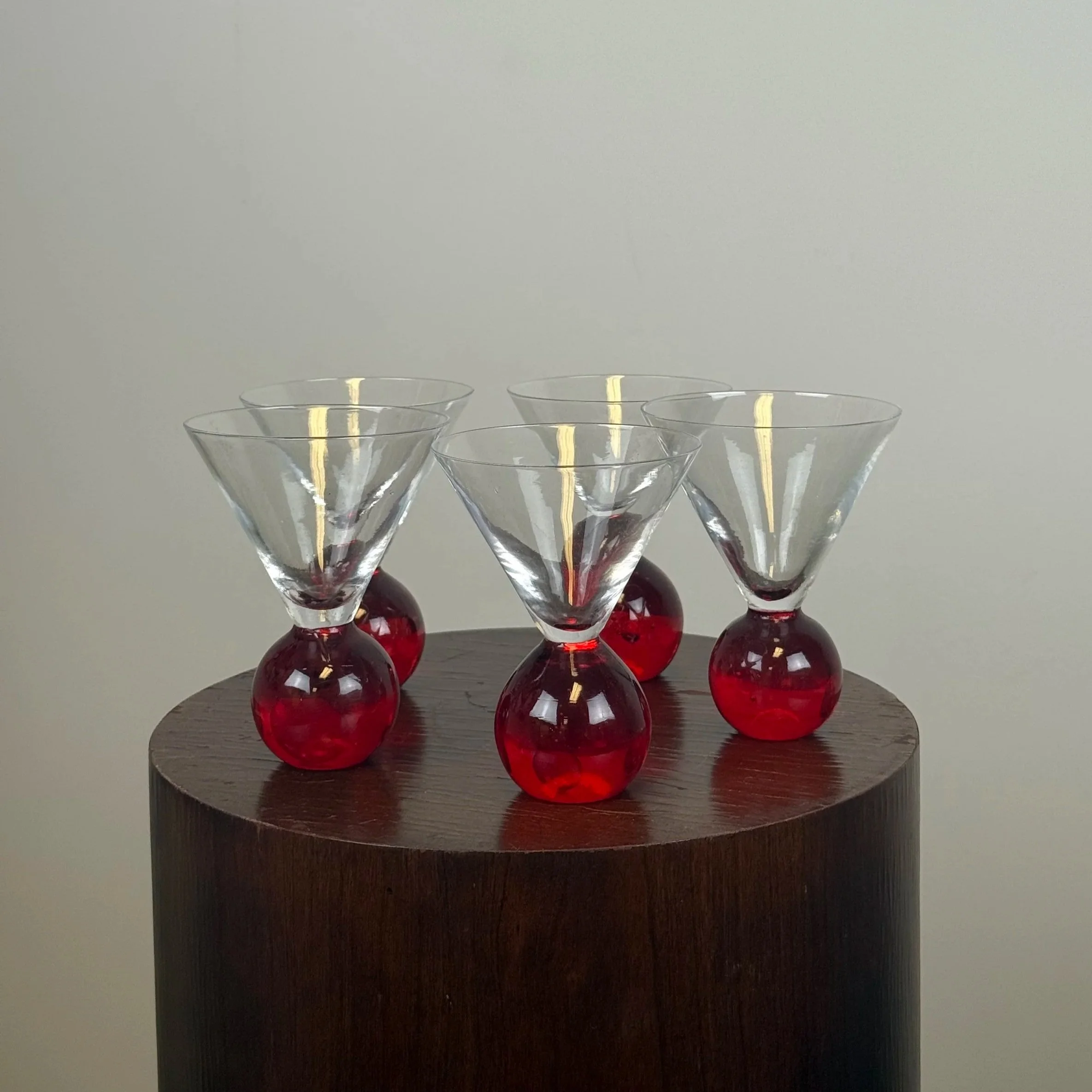 Vintage Ruby Red Bubble MCM Glassware