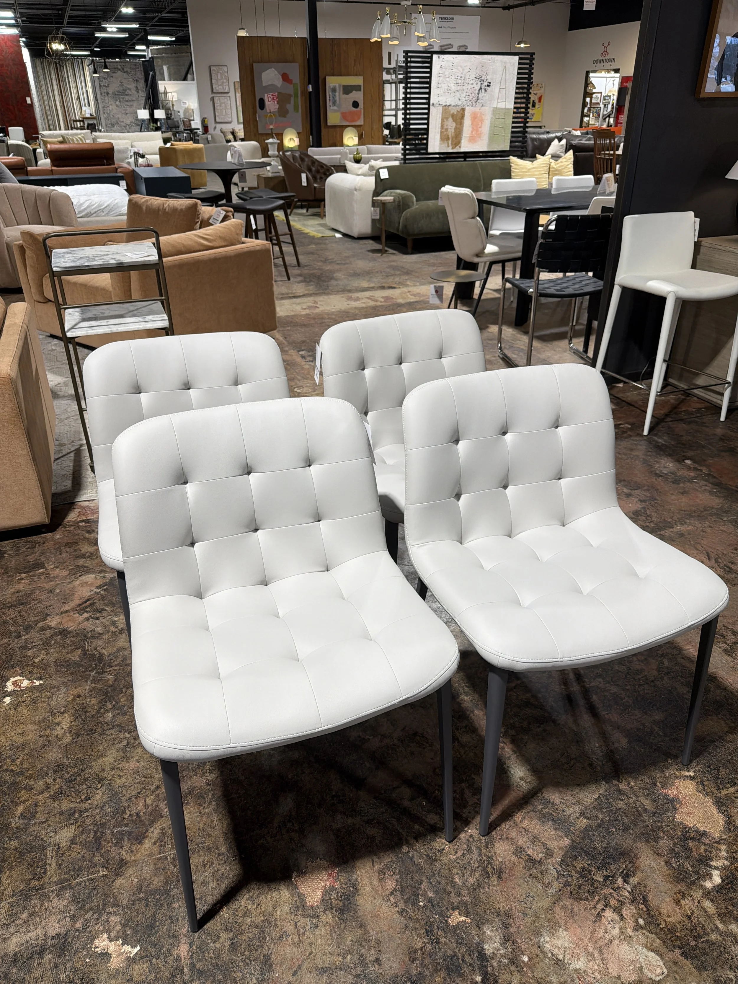 Kuga Dining Chair - Echo Leather Light Grey