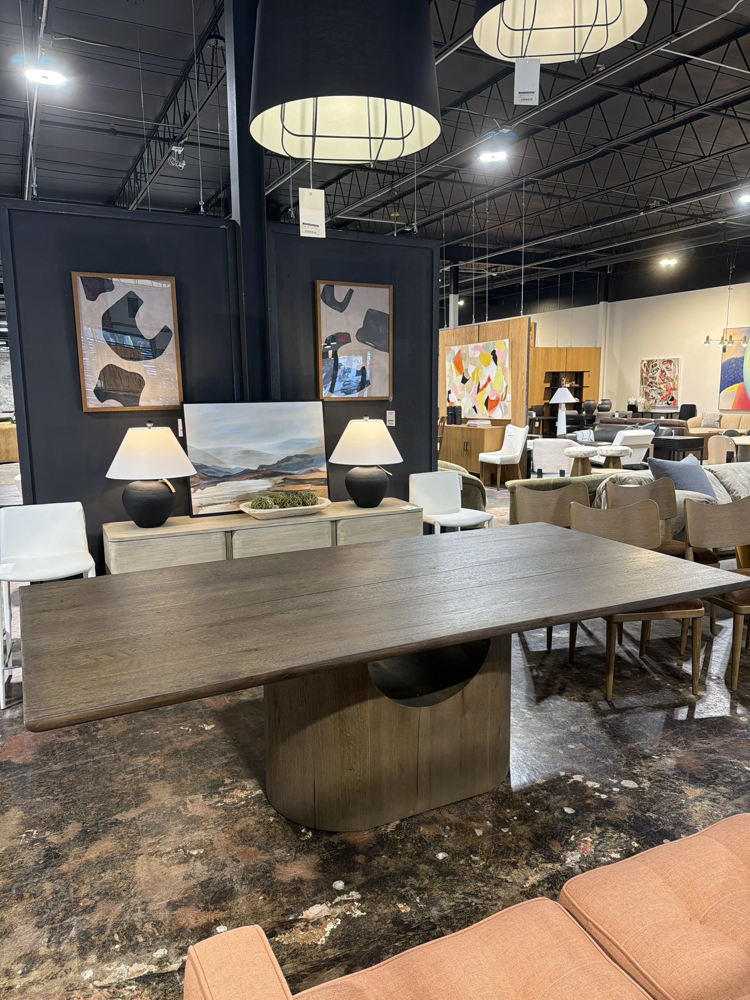 Bevie Dining Table - 98’’ - Brown Oak Veneer