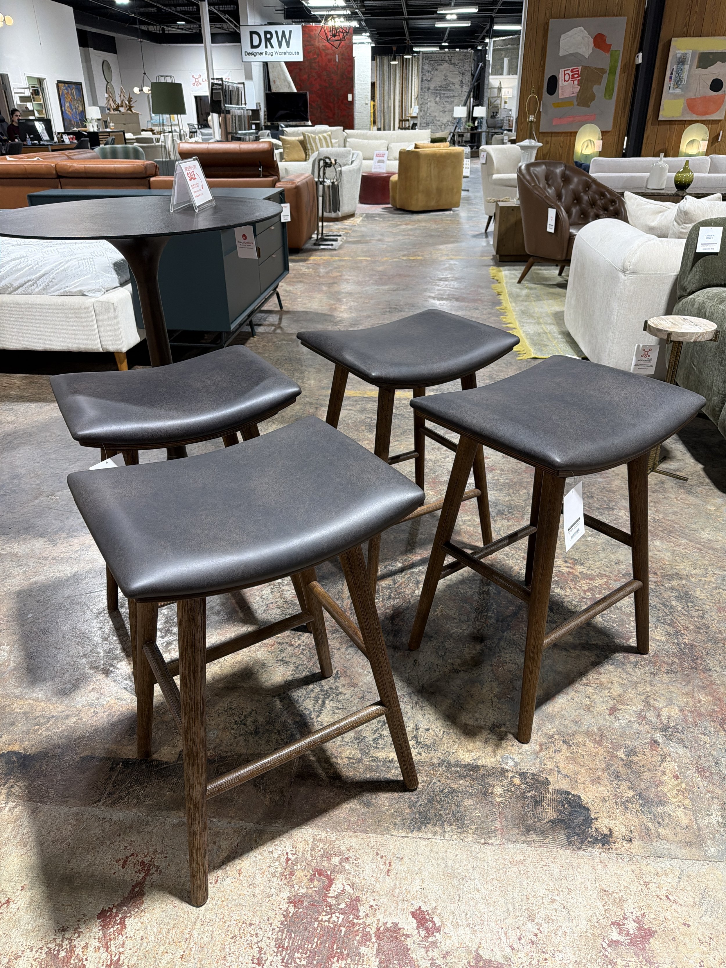 Wallis Union Counter Stool - Distressed Black