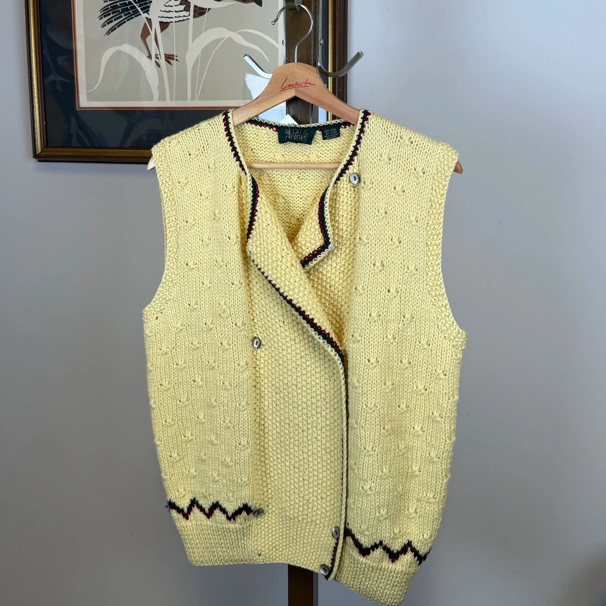 80s Vintage Yellow Knit Vest (M/L)