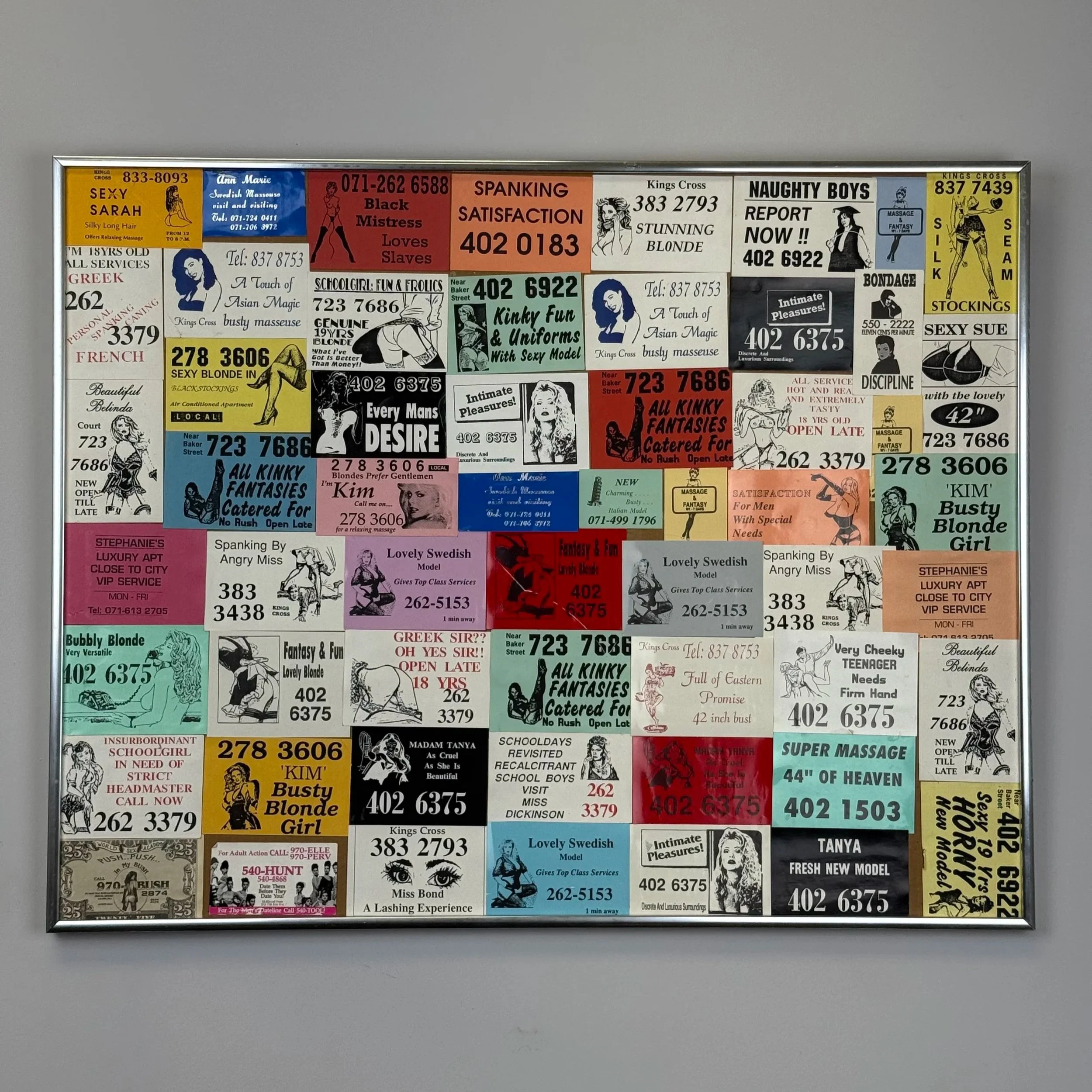 Vintage XXX Calling Cards Framed