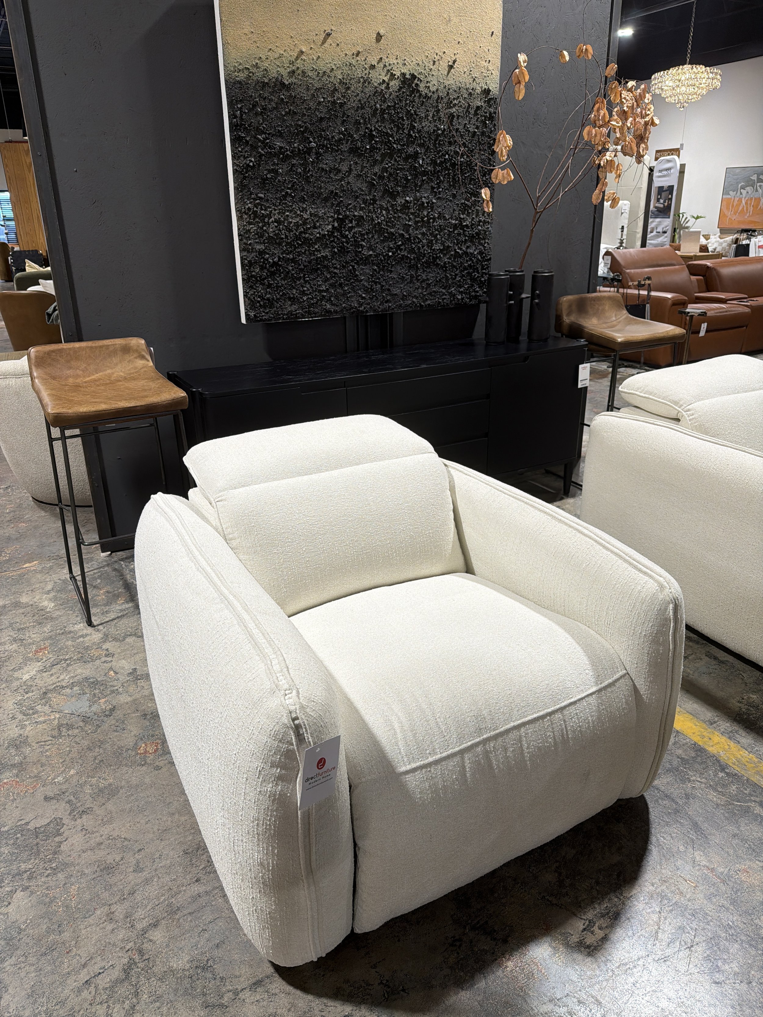 Eli Power Recliner Chair - Warm White