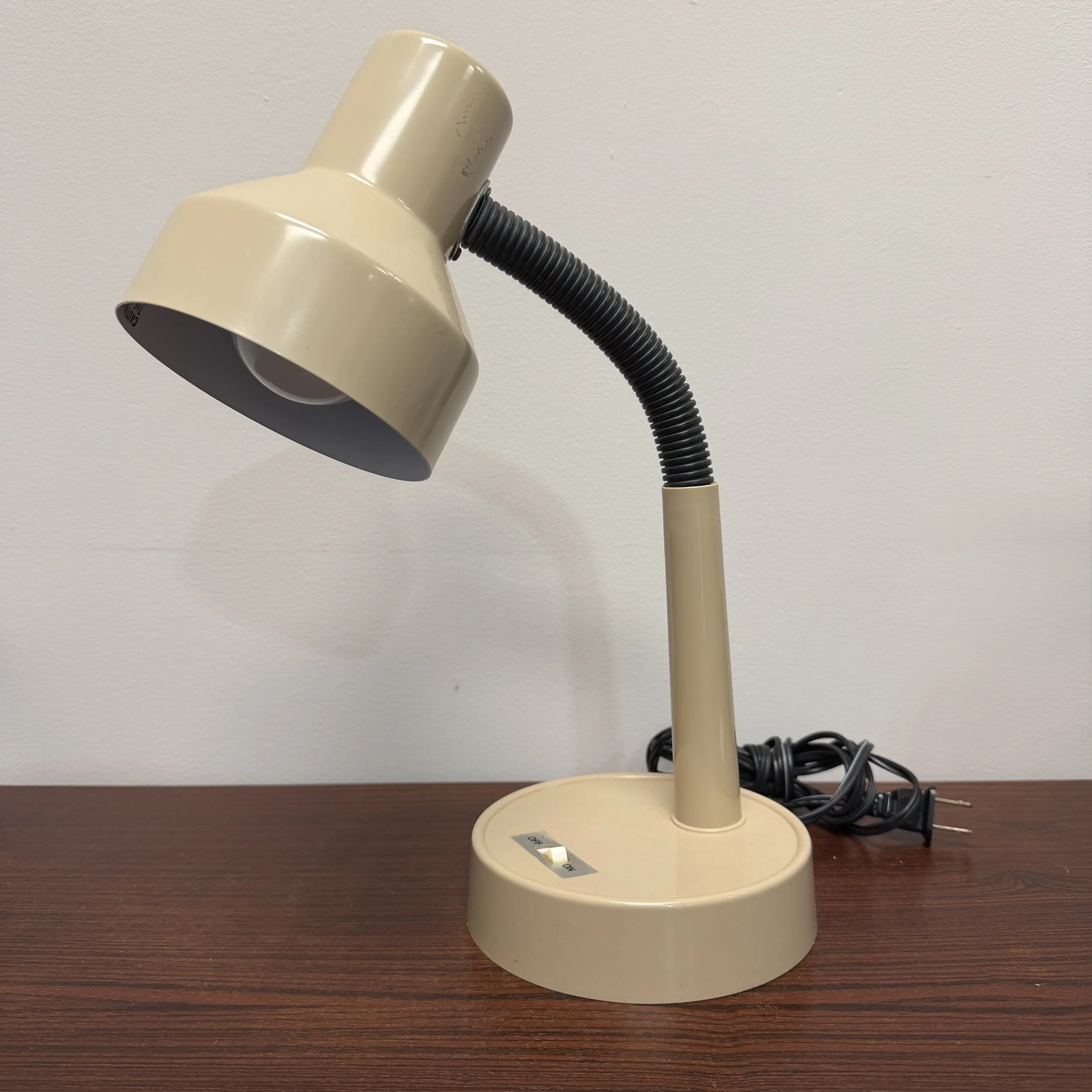 Vintage Gooseneck Desk Lamp, Ivory
