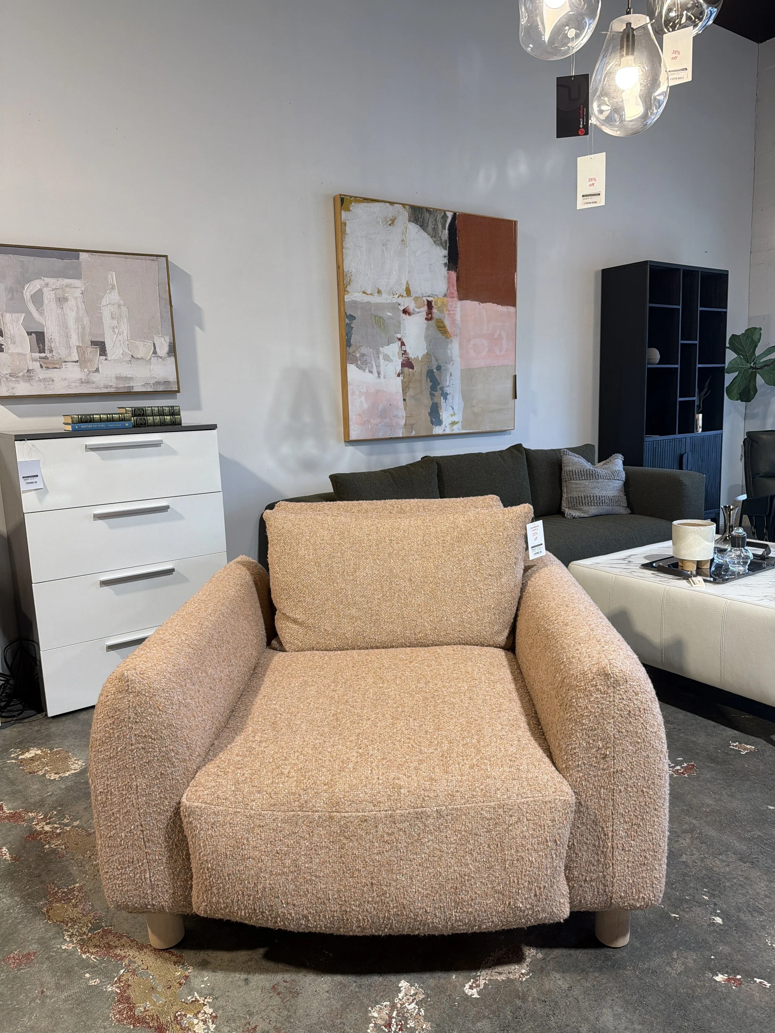 Knobby Occasional Chair - Coral Salmon