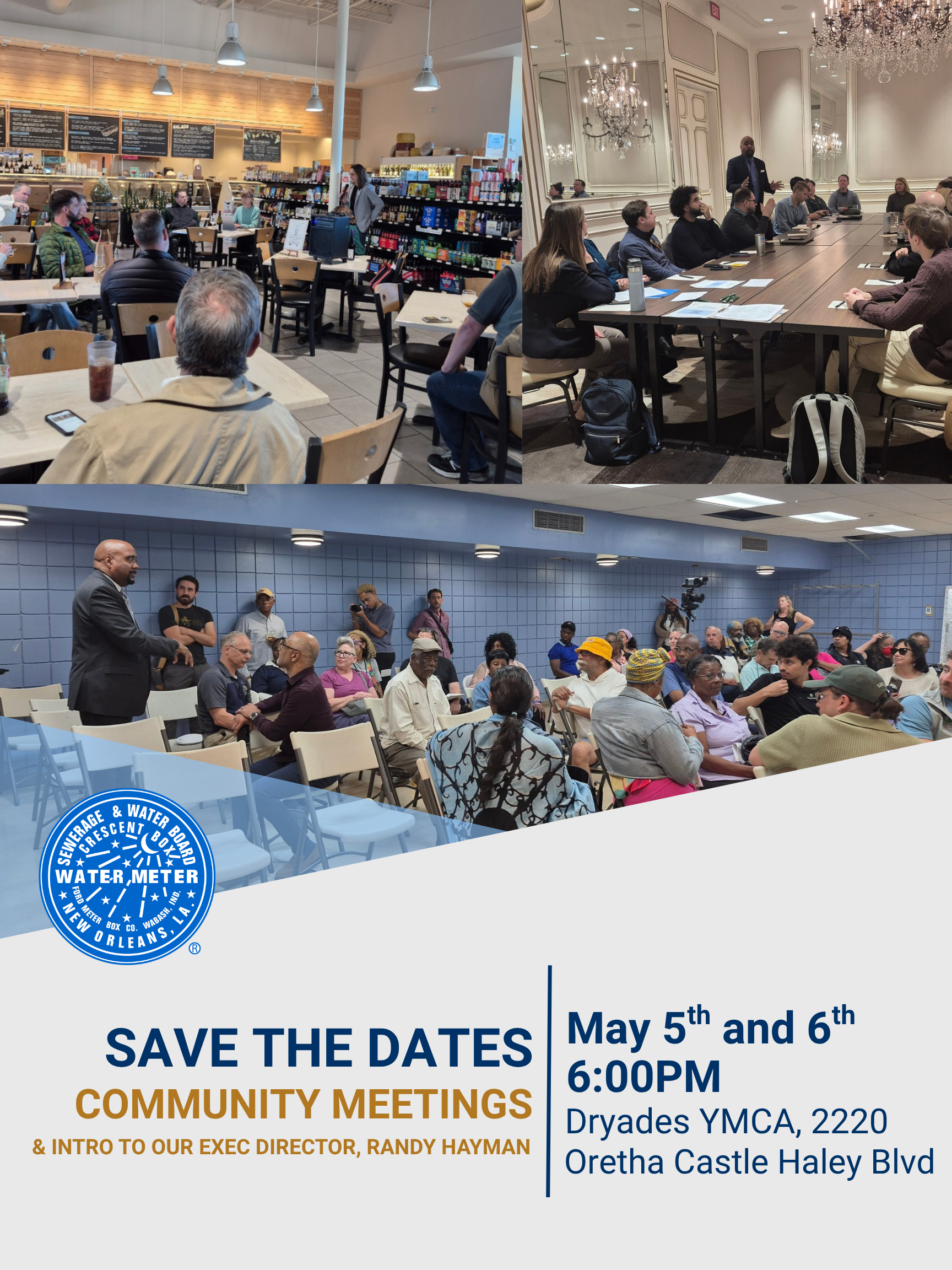 Sewerage and Water Board to Host Community Engagement Kickoff Meetings – May 5 &amp; 6