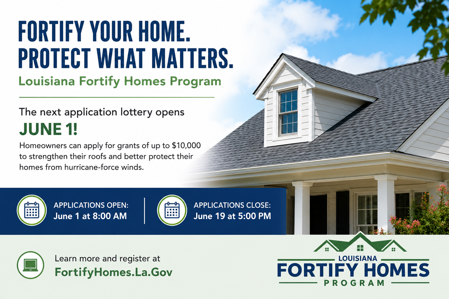 Louisiana Fortify Homes Program Lottery Opens June 1