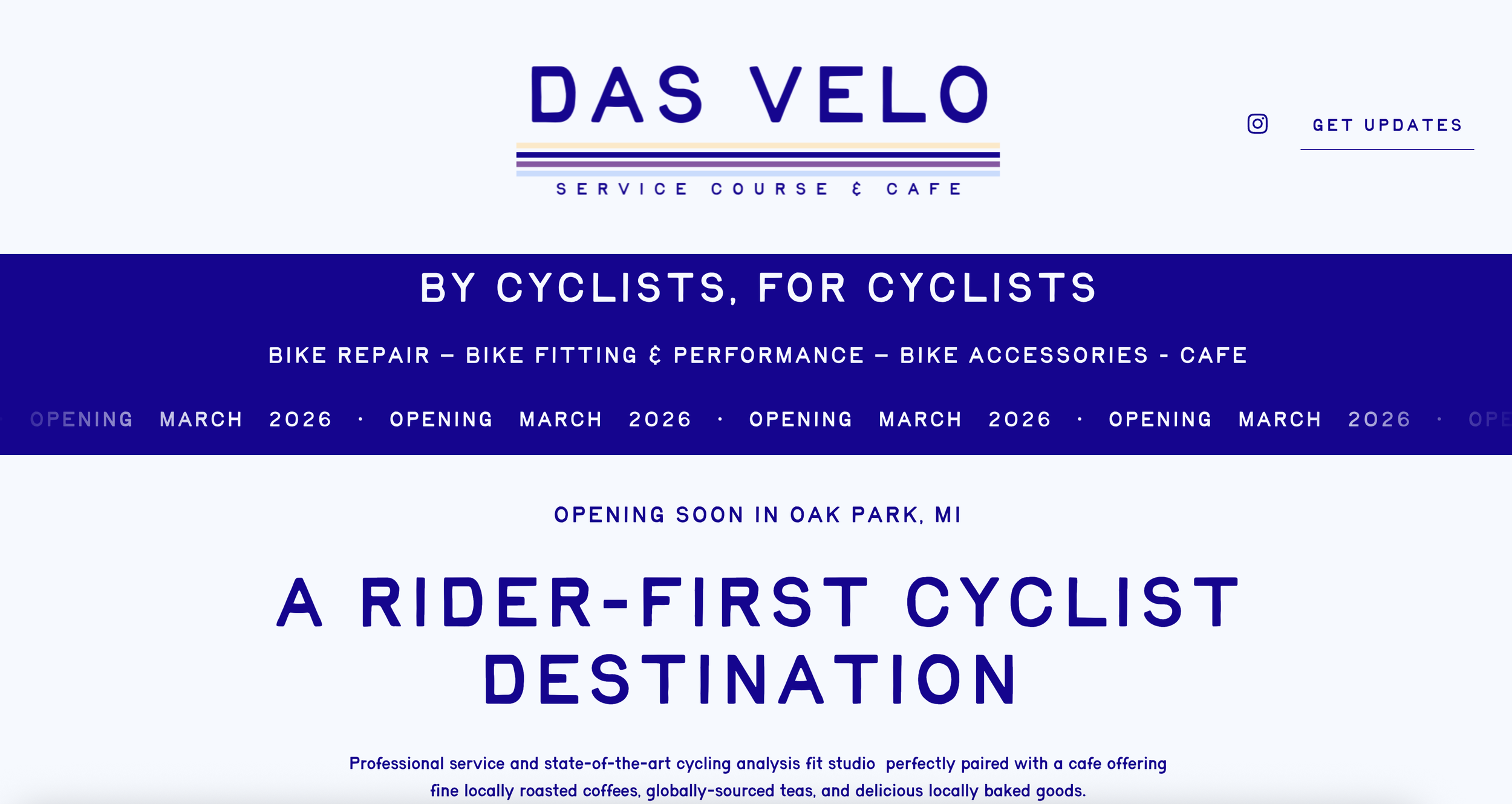 DAS VELO landing page