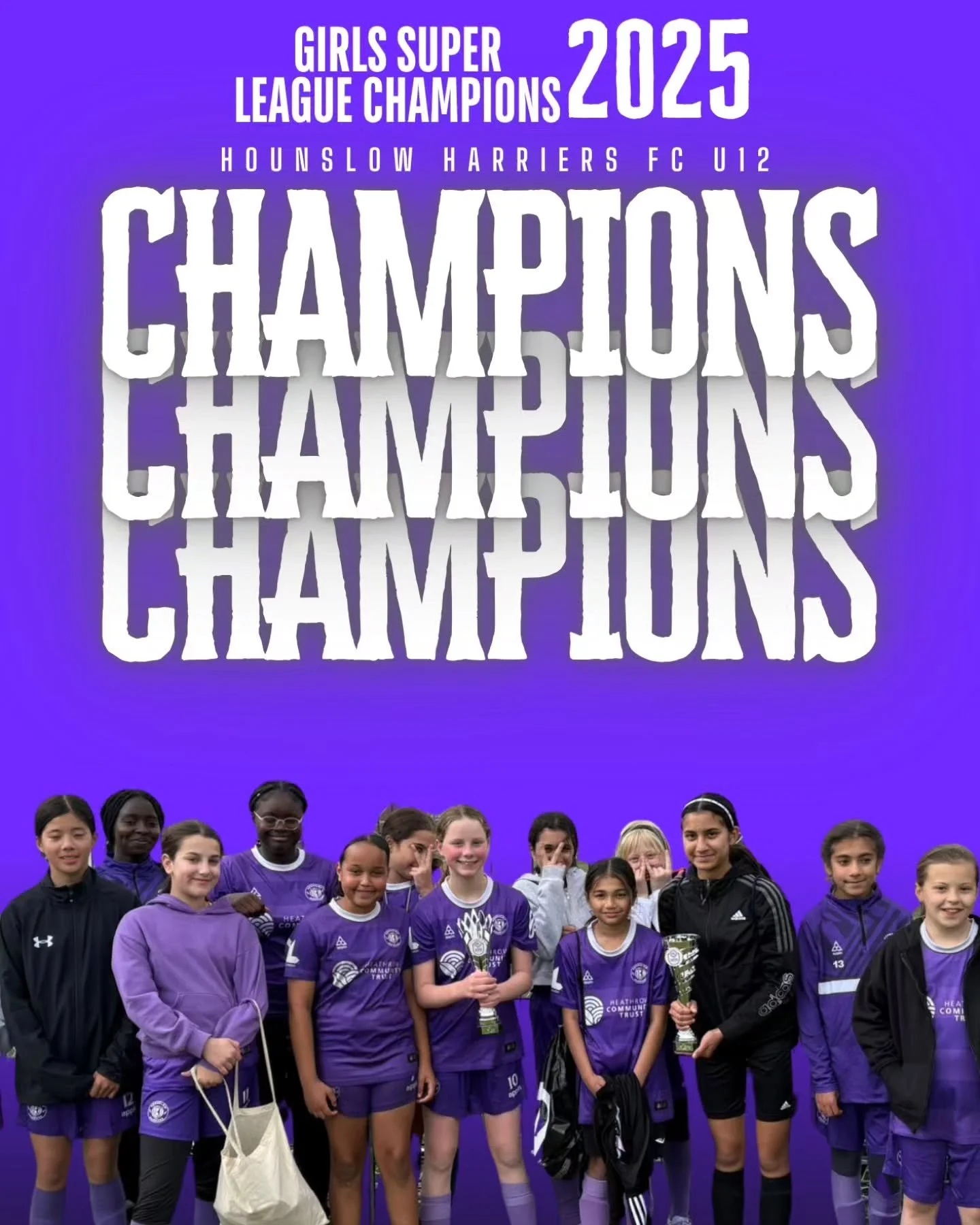 Our under 12 girls team with @kick_uk_ did something amazing this season and won the @girlssuperleagueldn West Division. We're so proud of them, all they have achieved and all that is to come from them.
Our under 14s also brought a trophy back to Hou