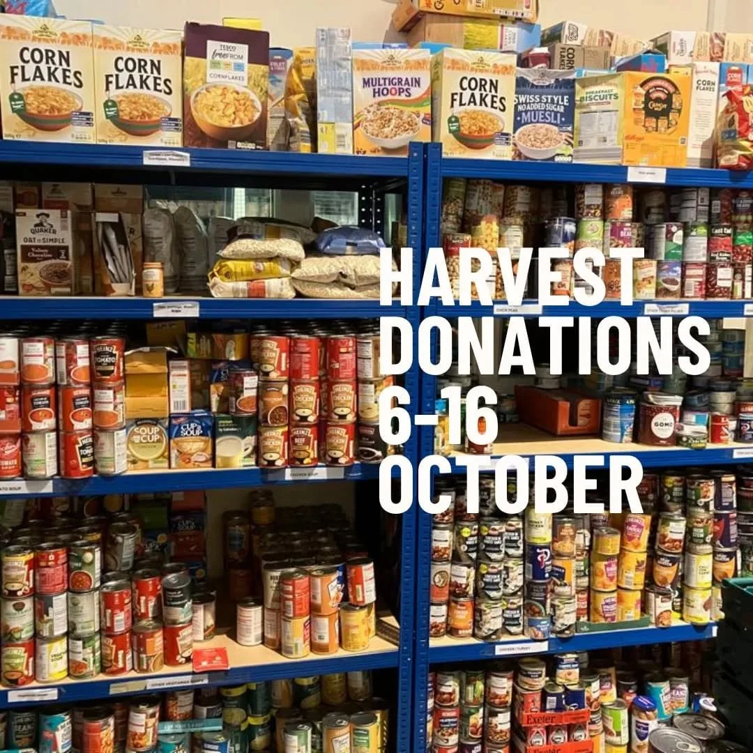 We are receiving donations for our harvest festival between the 6th and 16th October. You are welcome to bring in your donations to our service on Sunday 12th October. DM us if you have any questions.