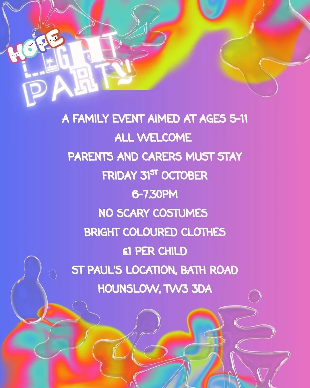 Our annual light party is coming up for families with kids aged 5-11.

Sign up with the link in our bio, or dm us for more information. 🎉🫟🎆

https://stpaulshounslowwest.churchsuite.com/events/wvygrcul