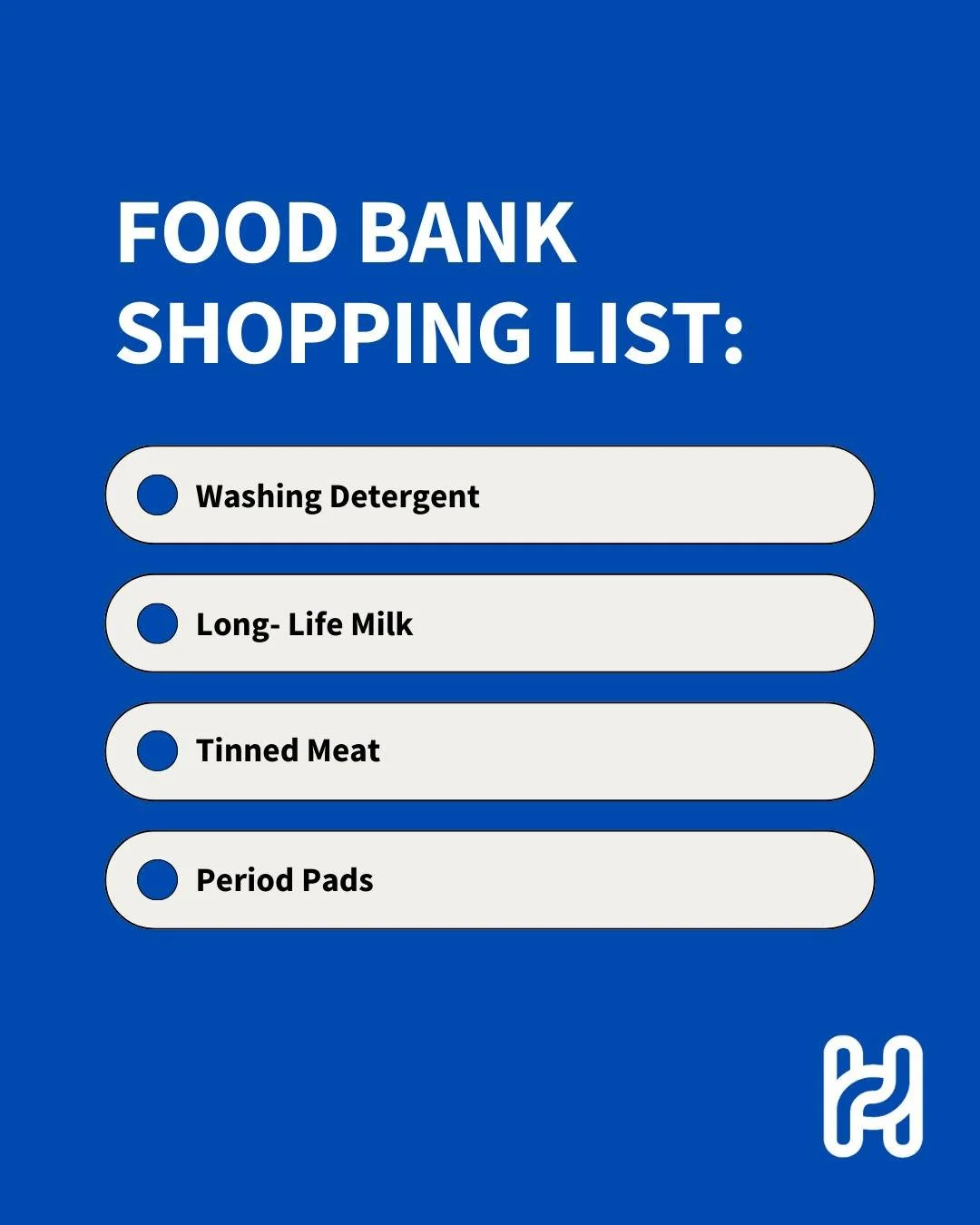 Our shelves are running low on some essentials this week. If you're out shopping, could you pick up an extra item or two for your local food bank?