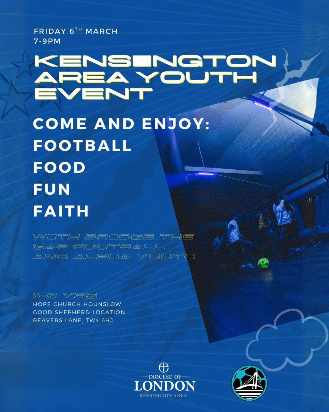 Football, food, fun, faith&hellip; all in one place! 🙌 Kensington Area Youth Event&mdash;see you there! ⚽💥

DM us if you have any questions 😊