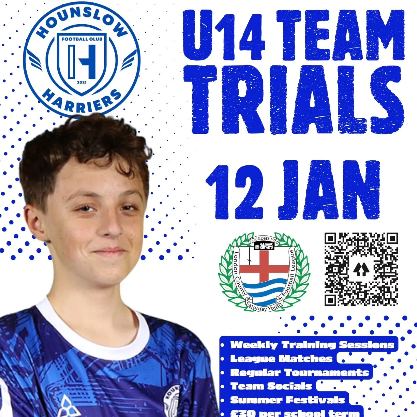 This Sunday is our first session of 2025 and we're looking to welcome new players to try out one of our sessions.
Are you in years 8-11, looking for a football team to join? Our Kick academy runs weekly sessions, plays regular friendlies or league fo
