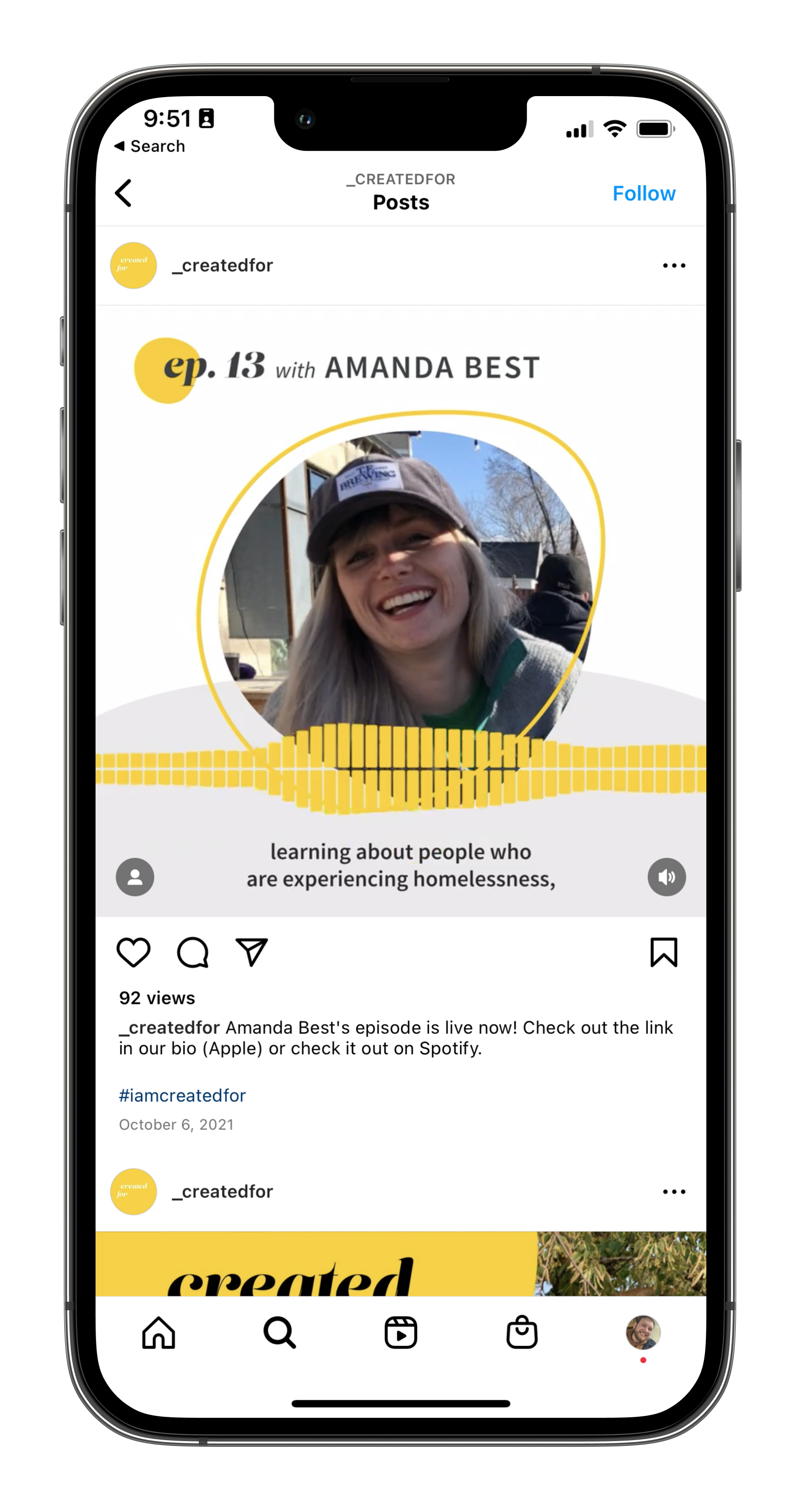 Podcast Animation Post on the Created For Instagram