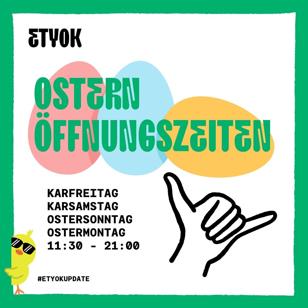 Wisst ihr wie Ostern auf t&uuml;rkisch hei&szlig;t? 
Paskalya! 🐣 
Etyok w&uuml;nscht dir frohe Ostern. 
Wir sind f&uuml;r dich &uuml;ber die Feiertage da.

G&uuml;le g&uuml;le🌱

#veganessen #etyok #n&uuml;rnbergvegan #vegann&uuml;rnberg #osternvega