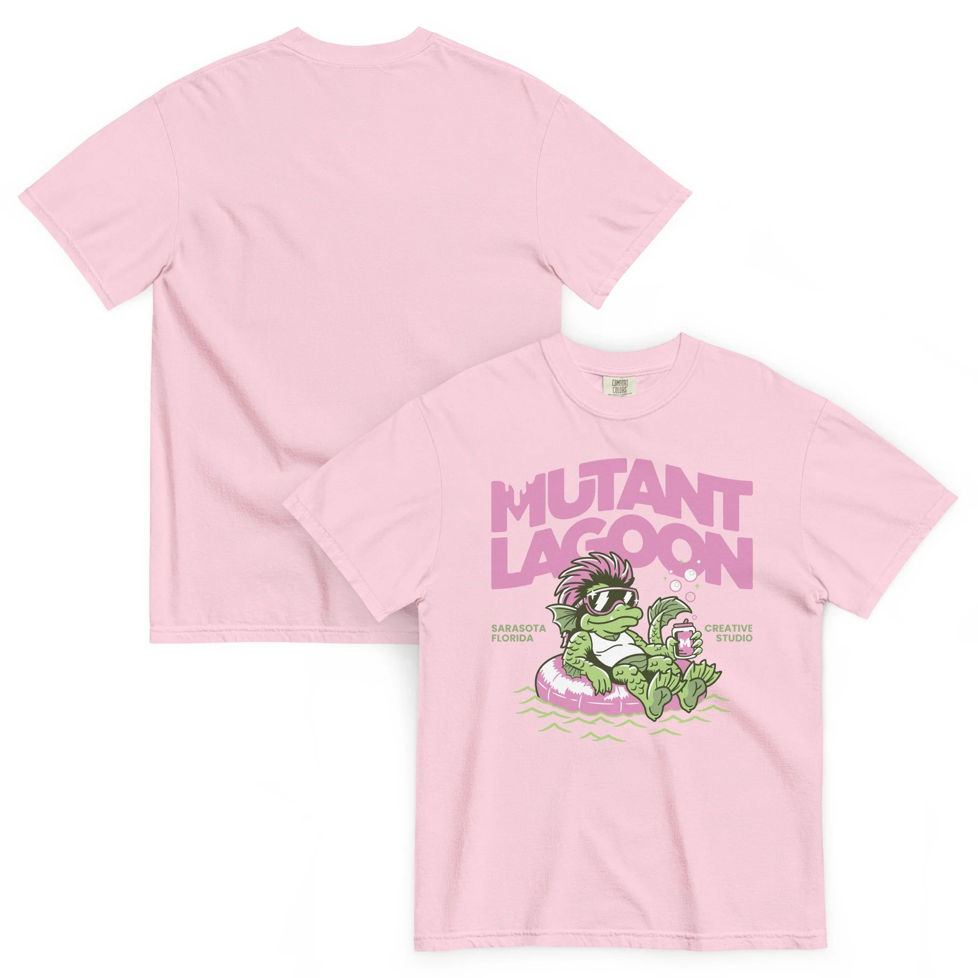 Mutant Lagoon Float Design (Front Only) - Unisex garment-dyed heavyweight t-shirt