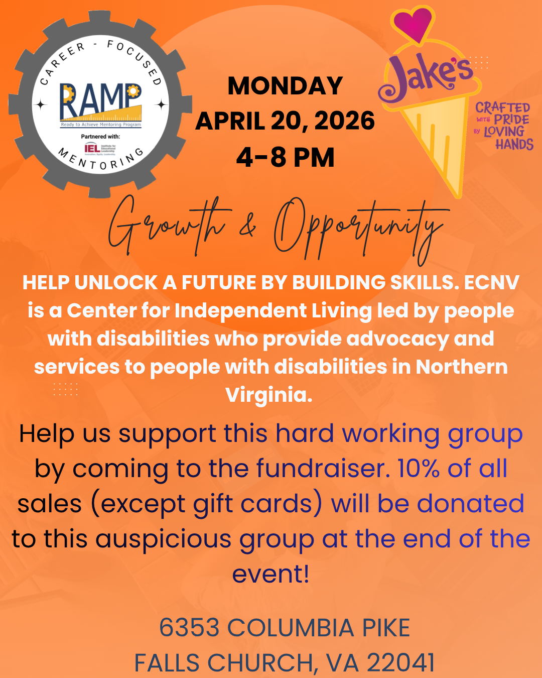 Jake's Ice Cream Fundraiser for RAMP