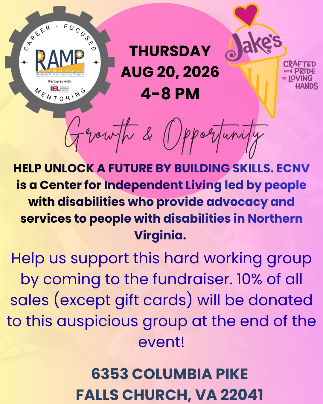 RAMP ice cream fundraiser at Jake's Ice Cream