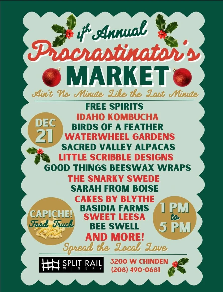 TASTING ROOM OPEN -Procrastinator's Market 1-5!!