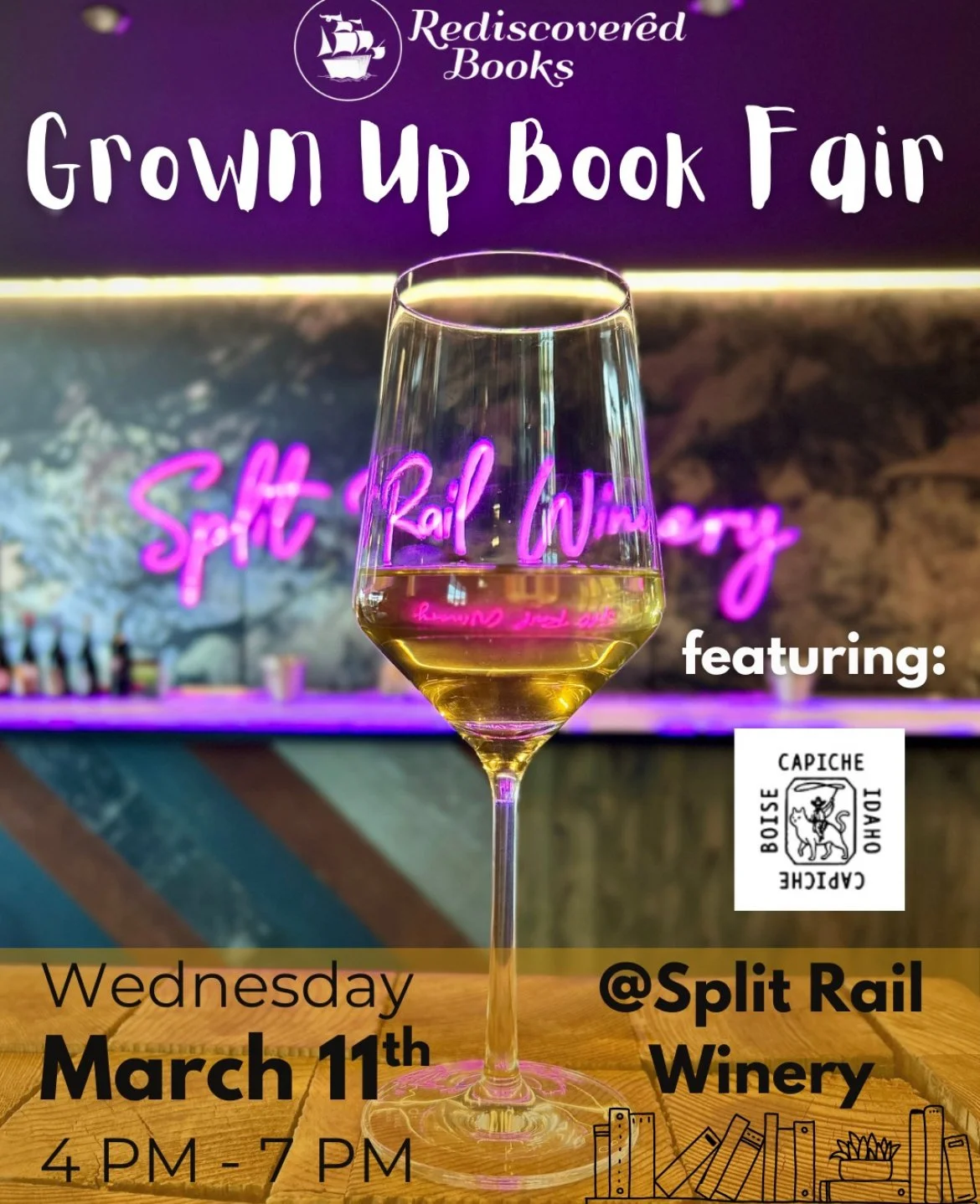 TASTING ROOM OPEN - Grown Up Book Fair with Rediscovered Books 4-7!