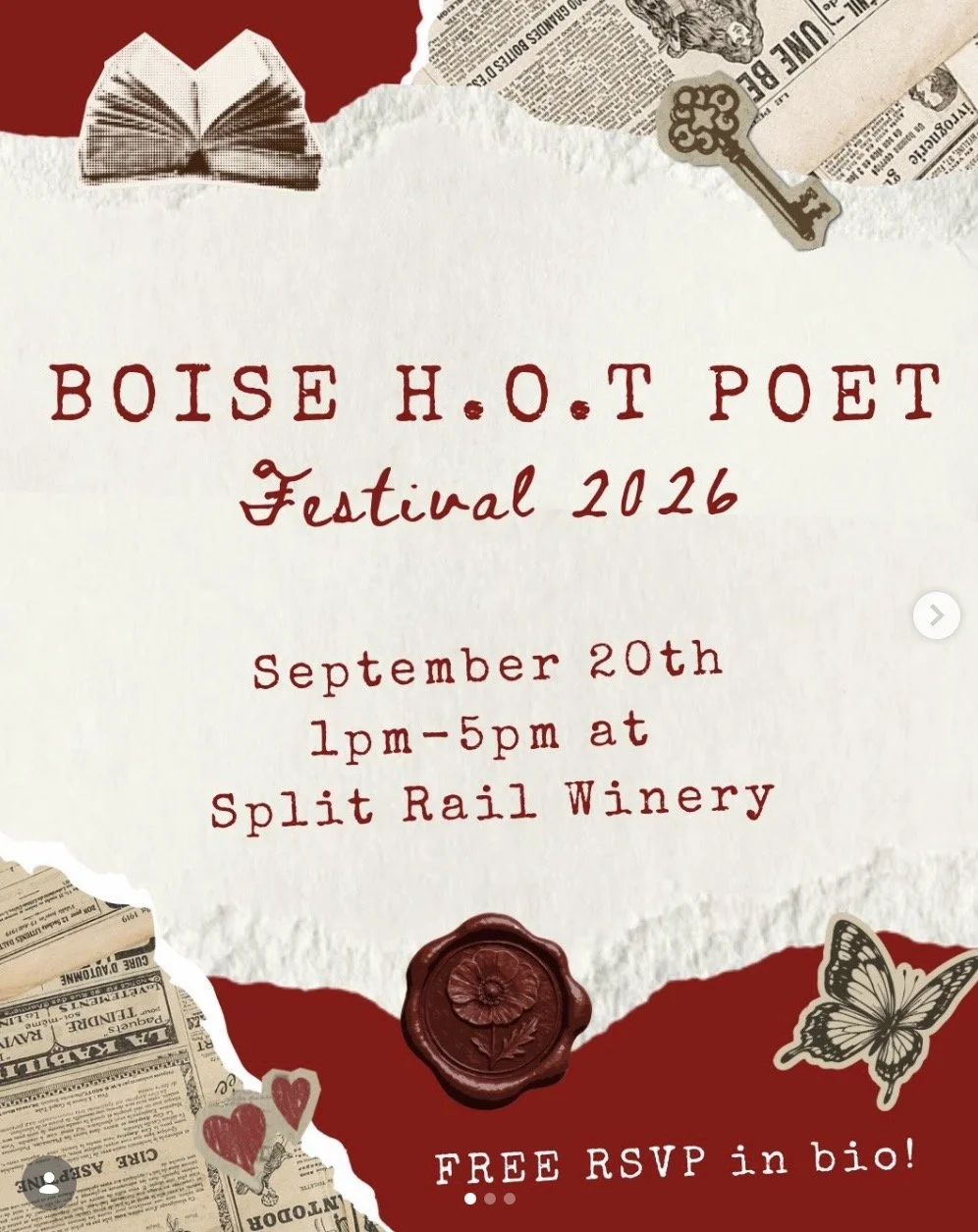TASTING ROOM OPEN - Boise H.O.T. Poet Festival 2026 with She Is Poetry!