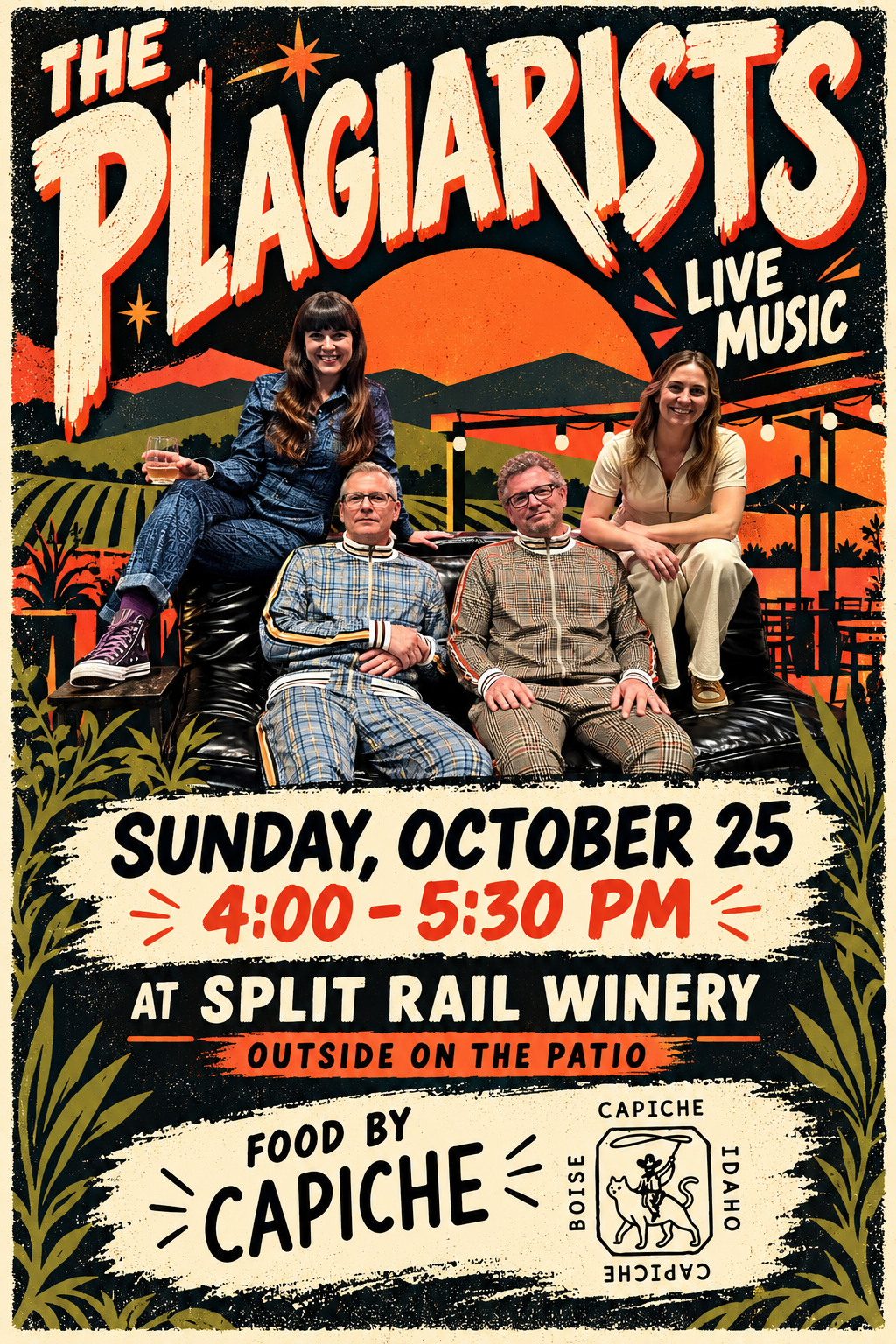 TASTING ROOM OPEN - The Plaigarists LIVE on the Patio 4p-5:30p