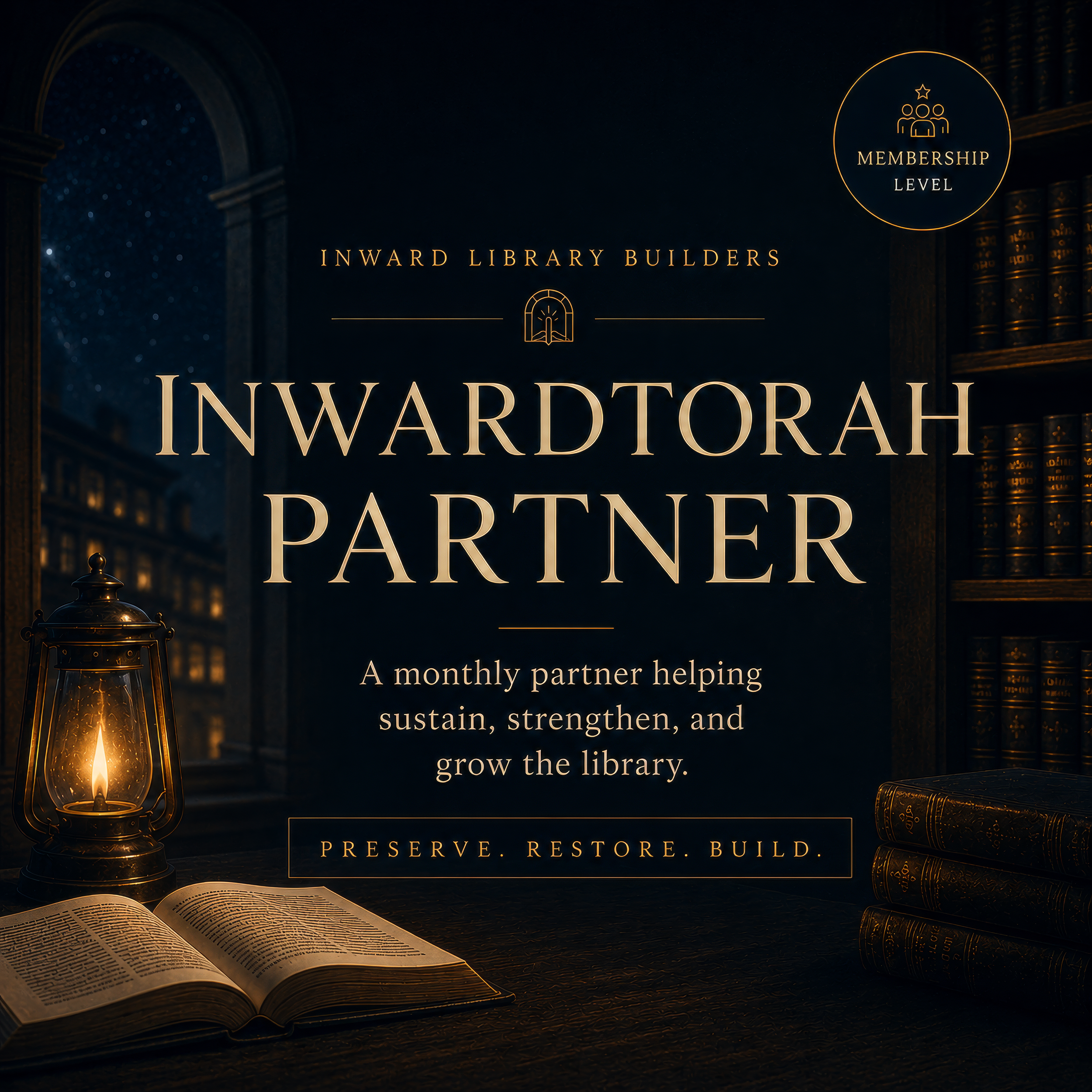 InwardTorah Partner monthly membership providing deeper support for the renewal and growth of the InwardTorah library.