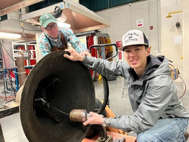 SEATech Students Restore Historic Blue Creek School Bell for Blue Devil Stadium!