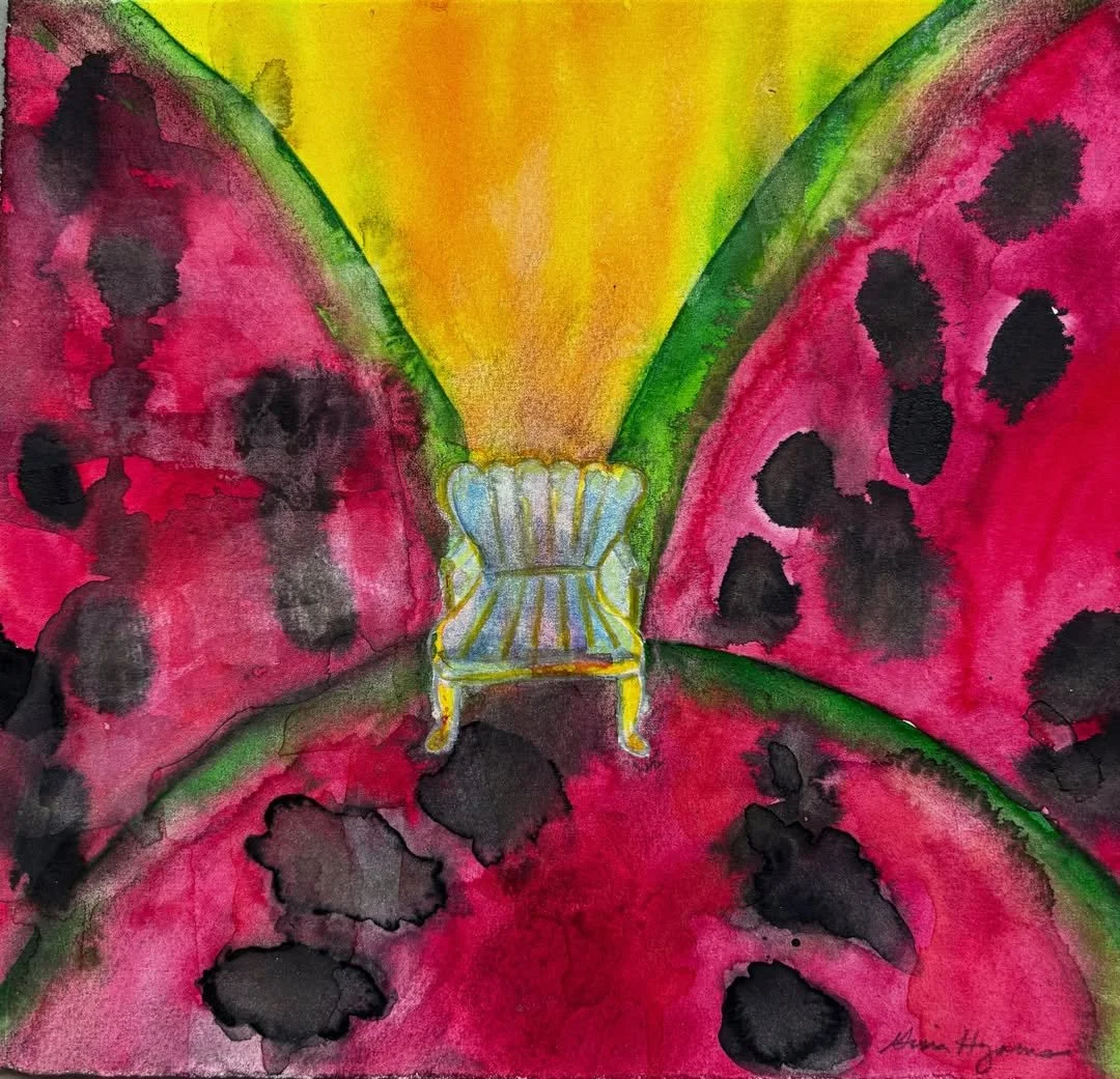 Manifesting in the Sandias, 2026 (graphite and color pencils, watercolors, 11.5” x 11”)