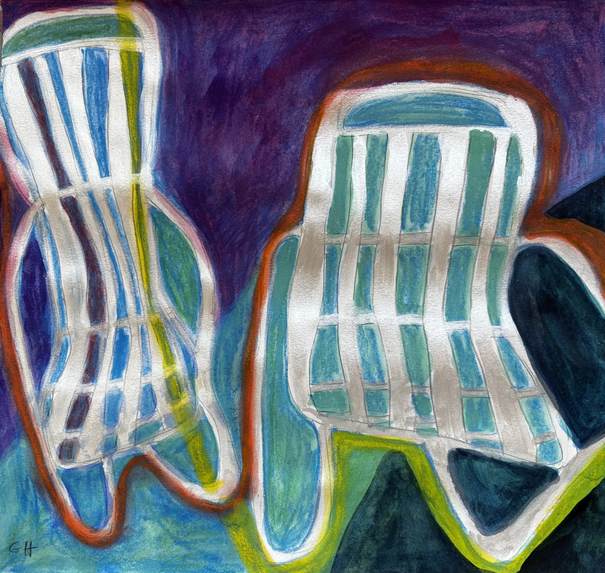 About Marriage, 2026 (graphite, color, and watercolor pencils, watercolors, ink sticks, 13” x 14”)