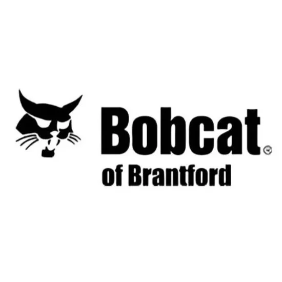 Logo for Bobcat of Brantford featuring a black stylized bobcat face and bold black text.