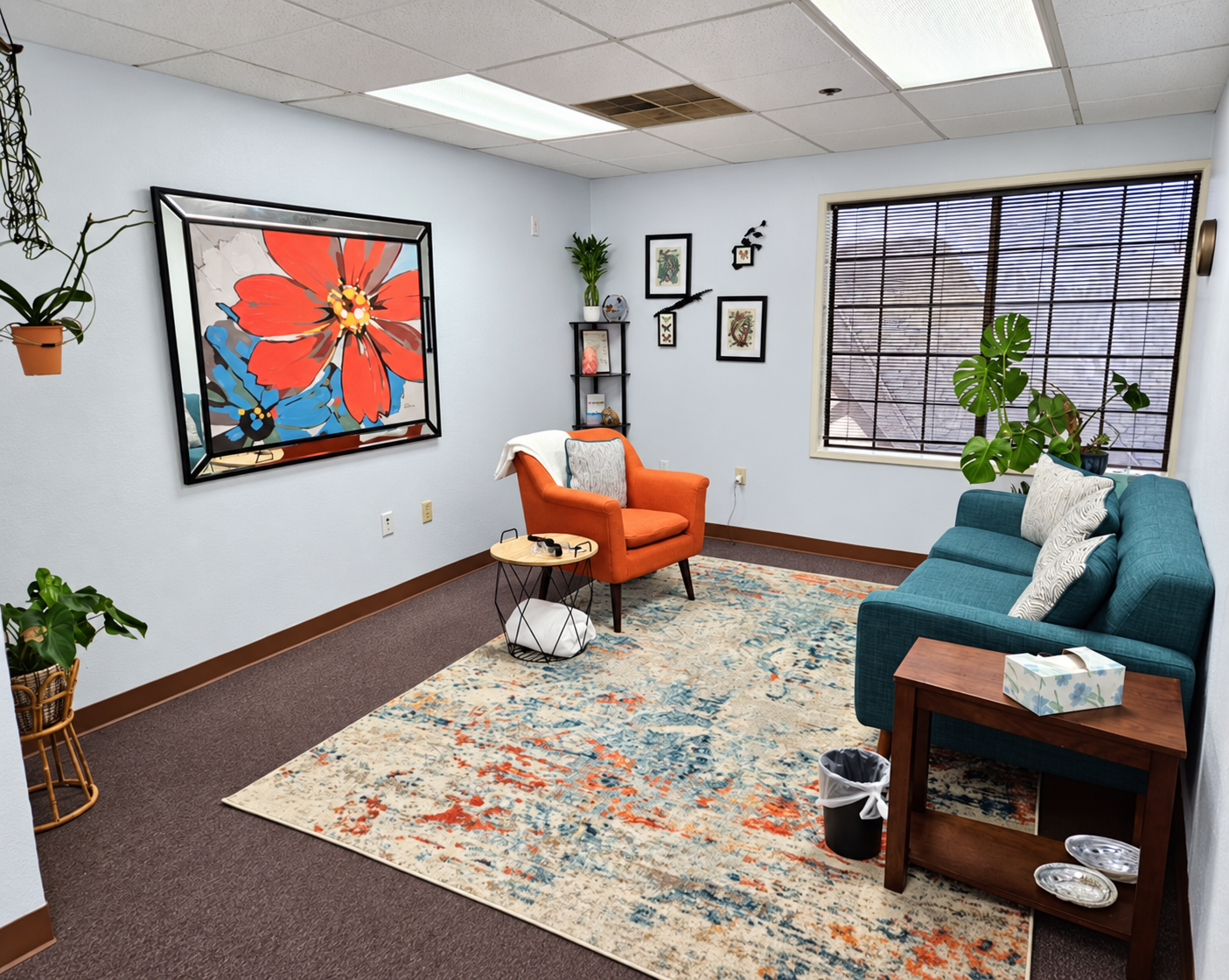 Whole Heart Brainspotting office in Citrus Heights, California, with comfortable seating and a calming environment.