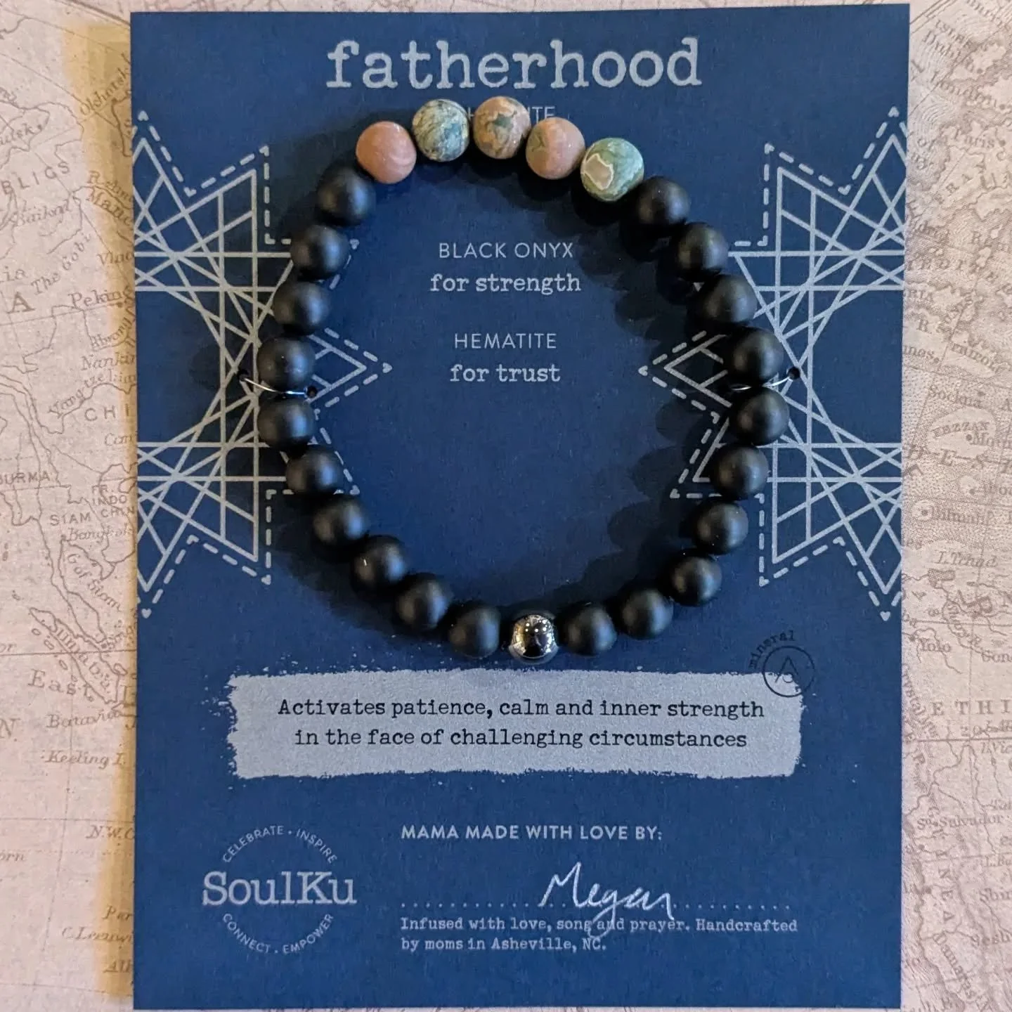 Infused with love, song and prayer. Handcrafted by Mom's in Asheville, NC

These bracelets empowers, honors and celebrates the divine masculine! 
A percentage of your purchase goes to non-profit partners who support and empower women and children. 

